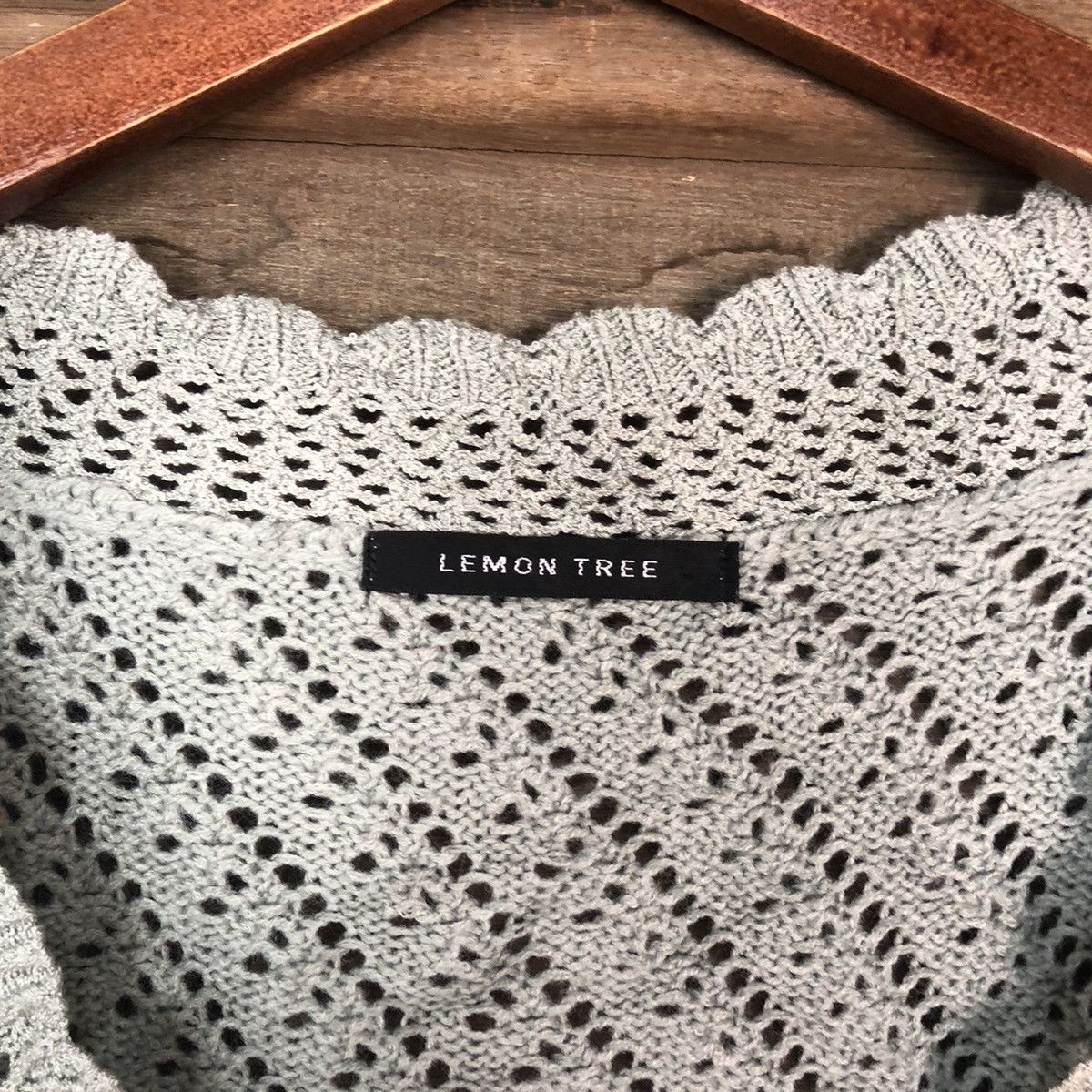 Lemon Tree grey crochet mesh net Knitwear #6869