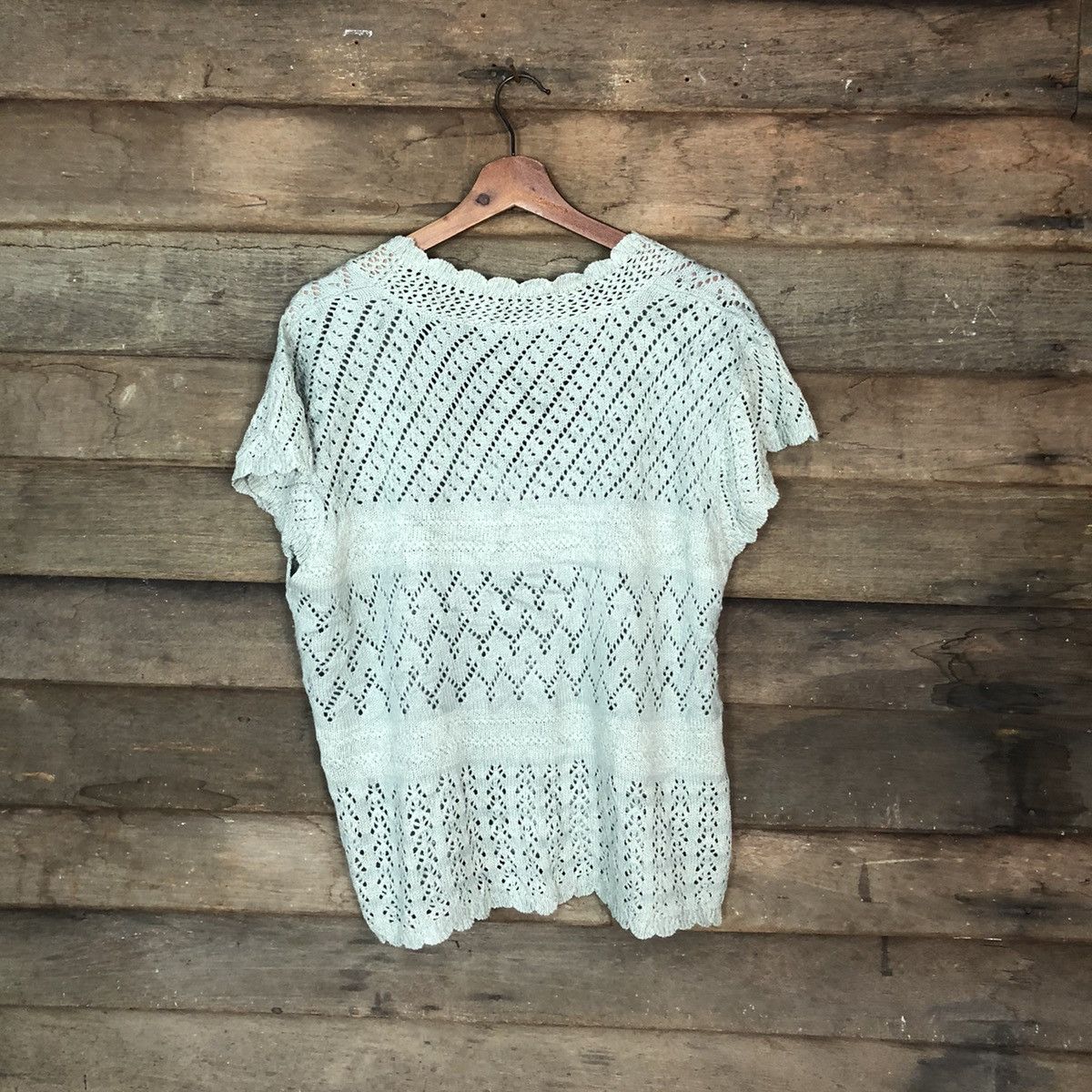 Lemon Tree grey crochet mesh net Knitwear #6869