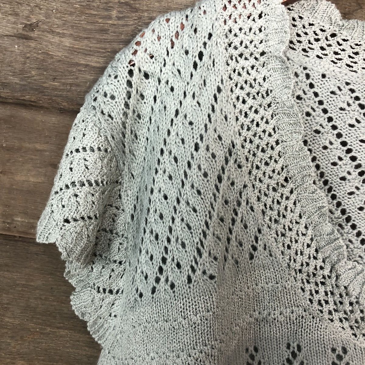 Lemon Tree grey crochet mesh net Knitwear #6869