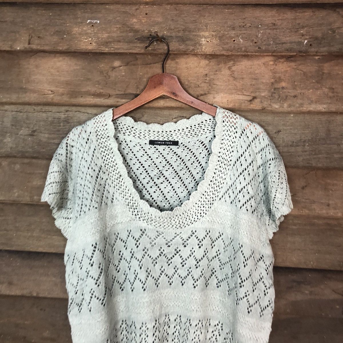Lemon Tree grey crochet mesh net Knitwear #6869