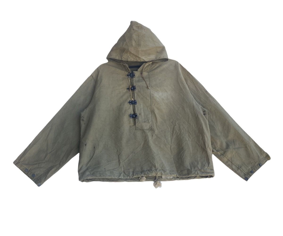 image of Military x USN Collectible 1940S Ww2 Usn Deck Wet Coat Parka in Green, Men's (Size Medium)