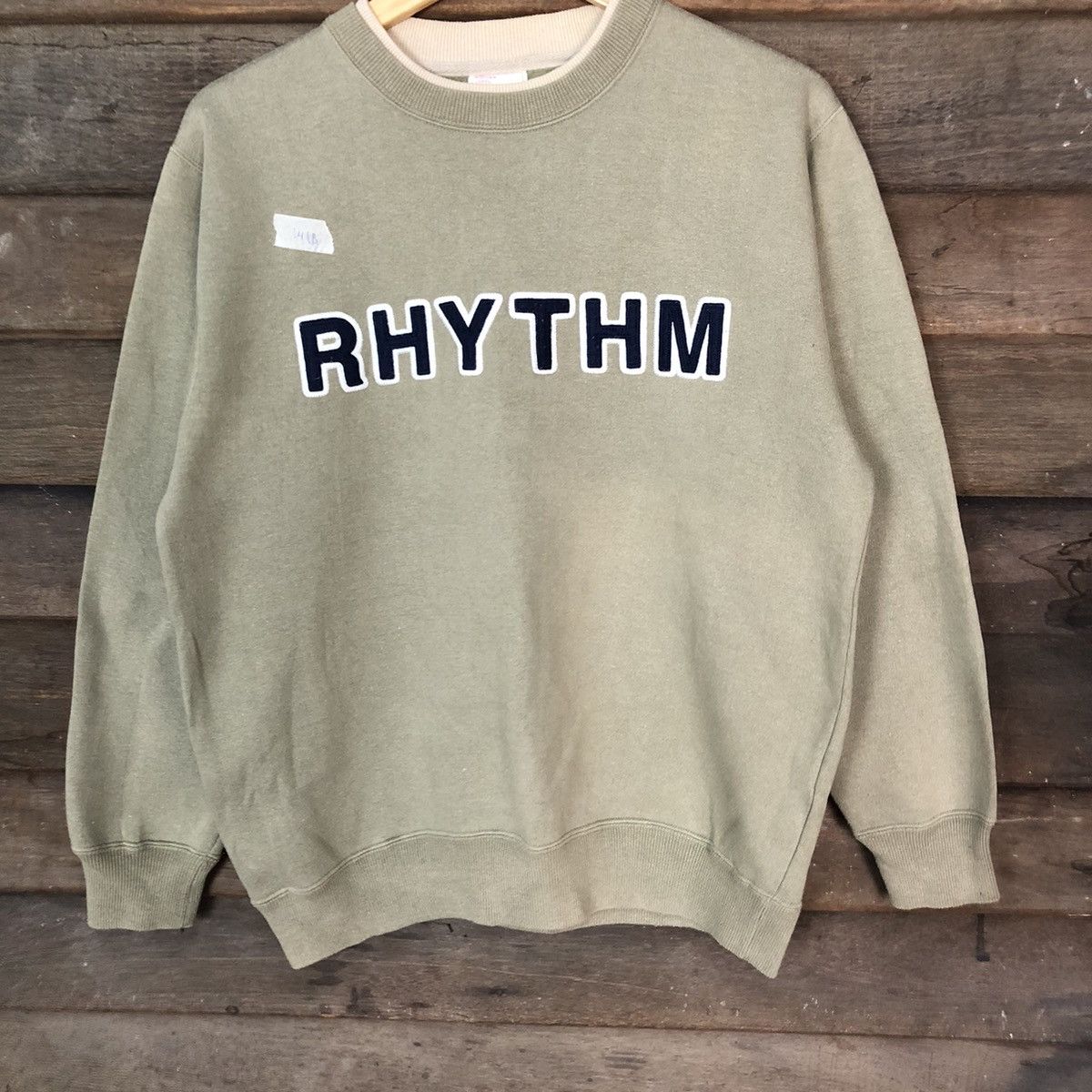 Japanese Brand RHYTHM Modern Label Cream Sweatshirt #141B Size US M / EU 48-50 / 2 - 3 Thumbnail