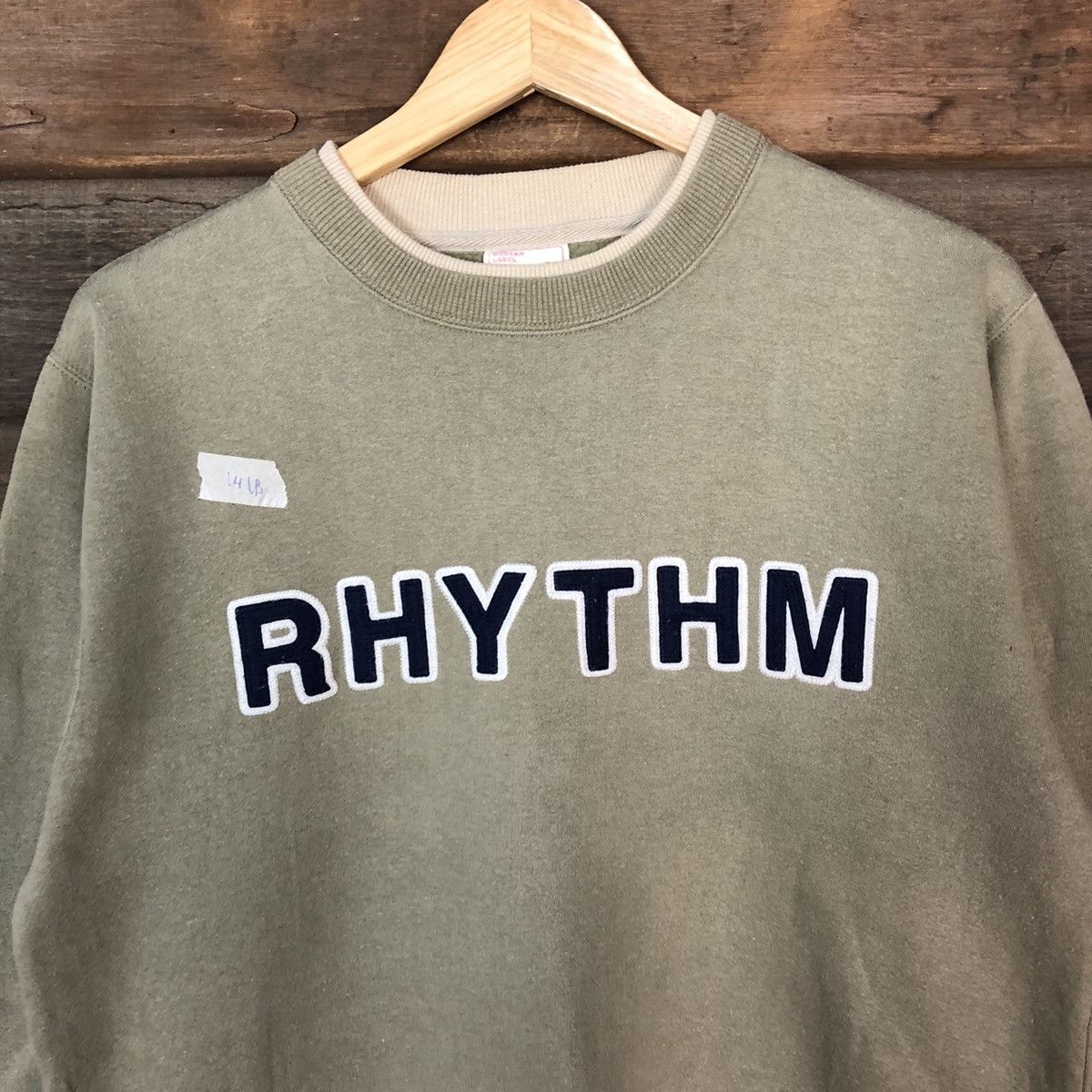 Japanese Brand RHYTHM Modern Label Cream Sweatshirt #141B Size US M / EU 48-50 / 2 - 6 Thumbnail