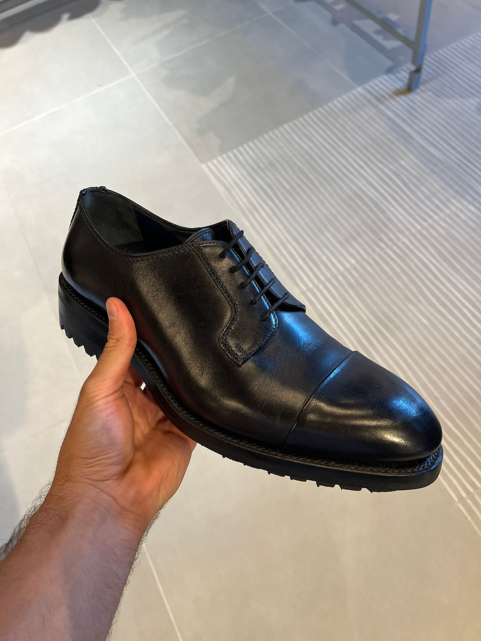 image of Brioni Derby Woven Joint Boots In Black Color, Men's (Size 10)
