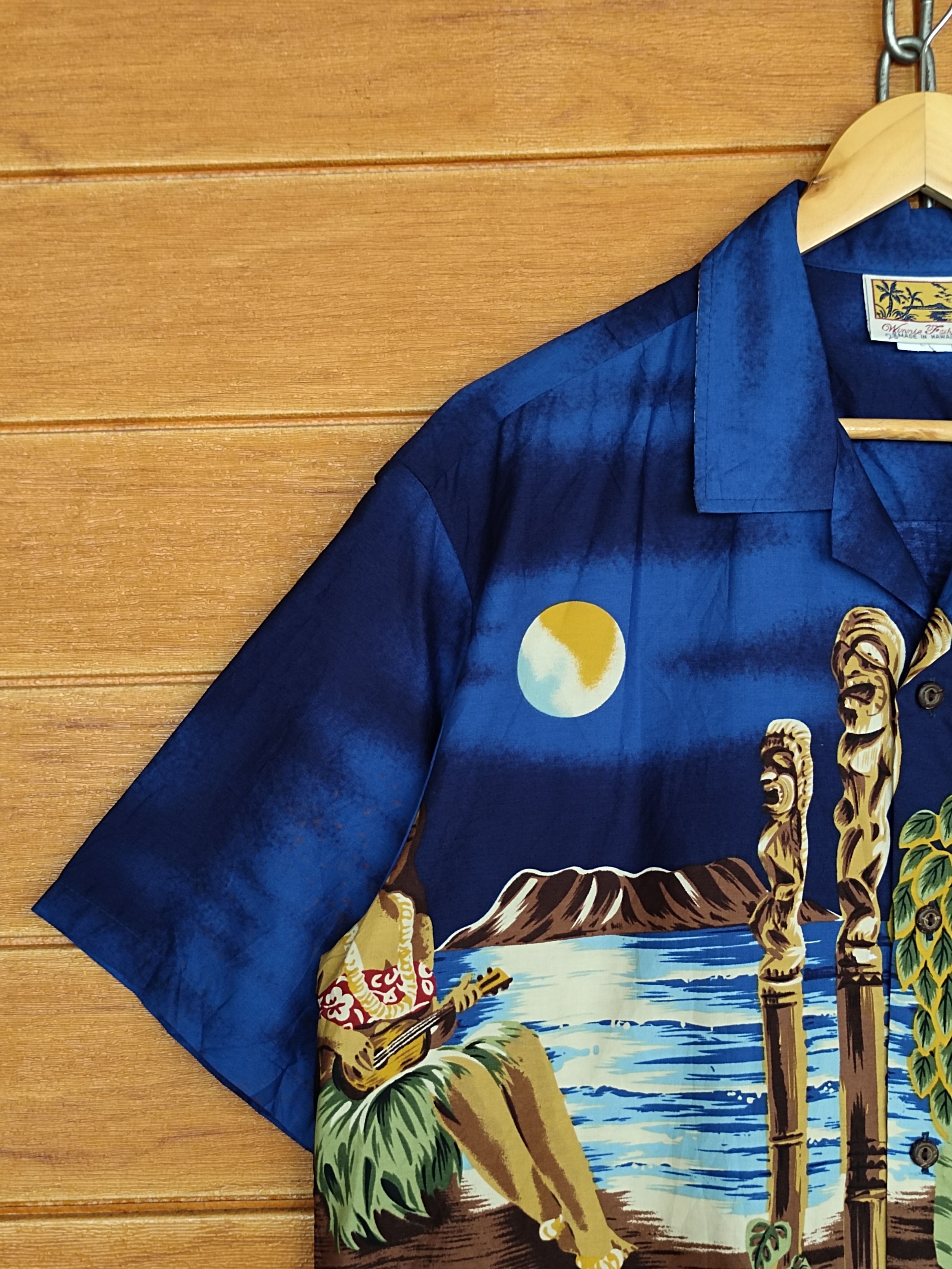 Vintage Vtg 80s WINNIE FASHION Hula Girls Scenic View Hawaiian Size US L / EU 52-54 / 3 - 8 Thumbnail