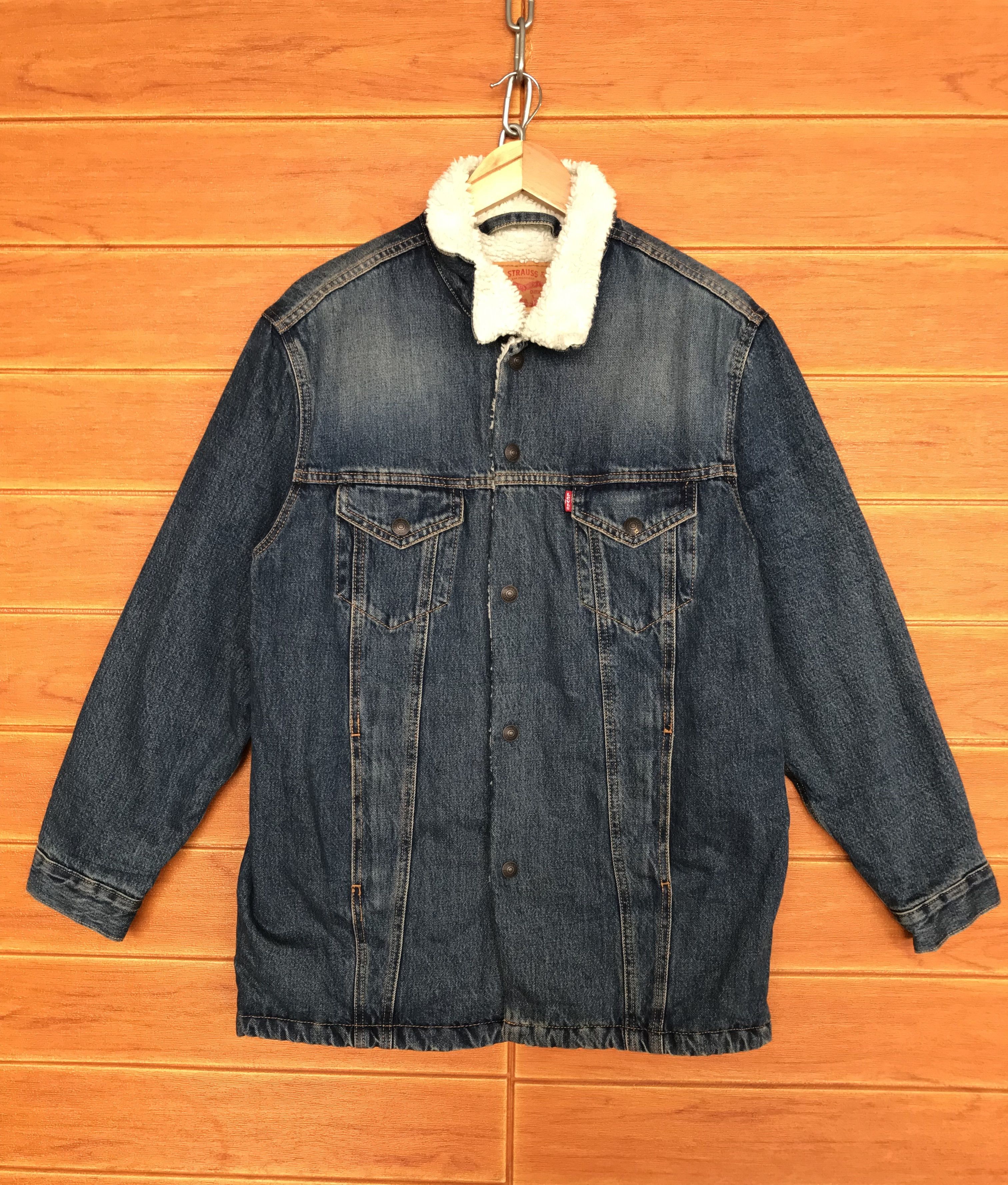 Levi's Vintage LEVIS Sherpa Faur Fur Lined Jacket Size US S / EU 44-46 / 1 - 1 Thumbnail