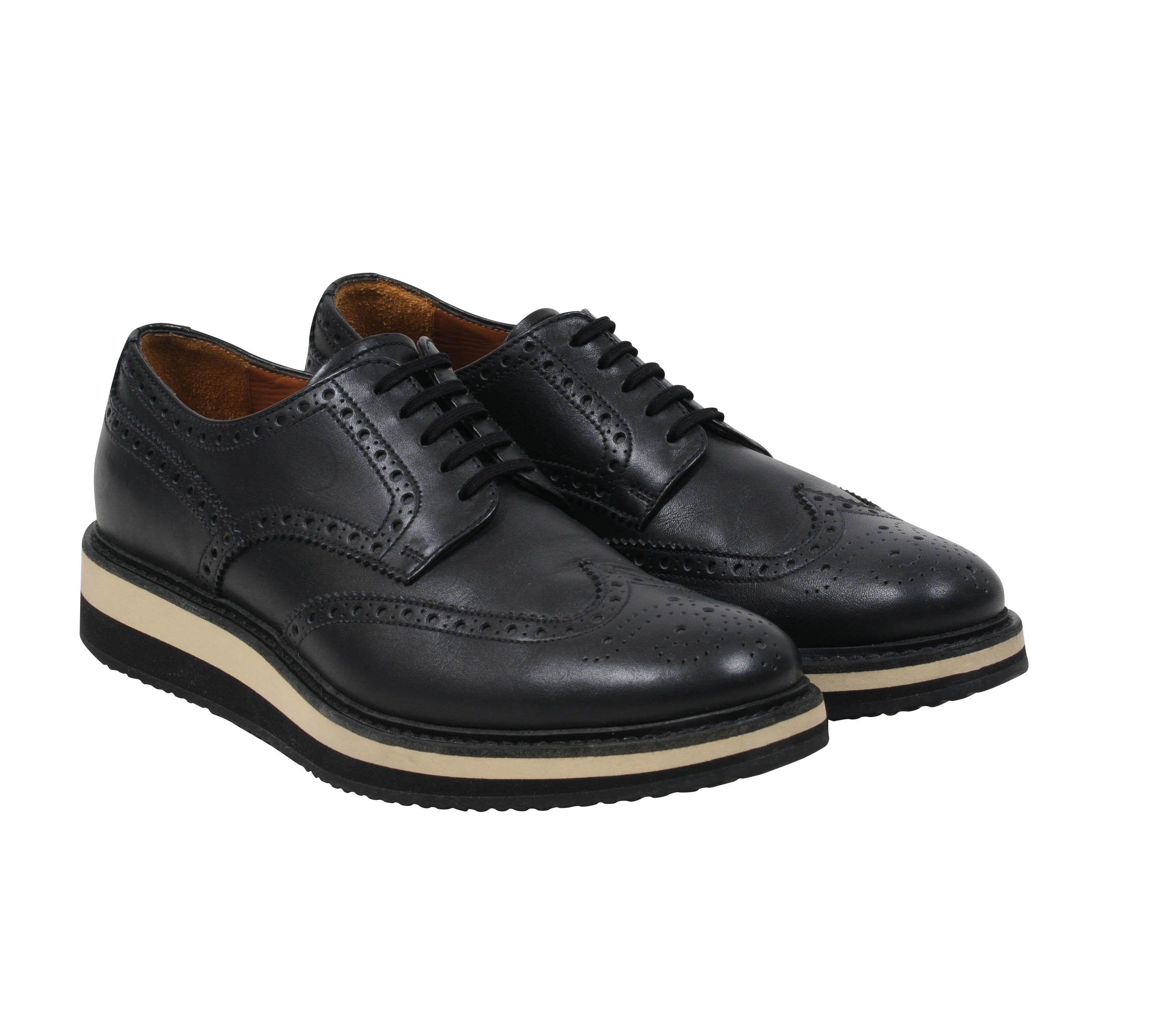 Prada Chunky Platform Derby Medallion Wingtip Brogues - 00663 Size US 8 / EU 41 - 8 Thumbnail