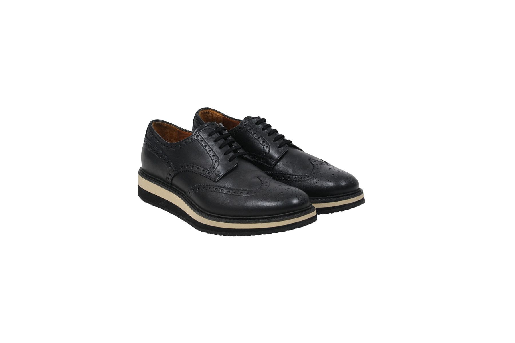 Prada Chunky Platform Derby Medallion Wingtip Brogues - 00663 Size US 8 / EU 41 - 1 Thumbnail