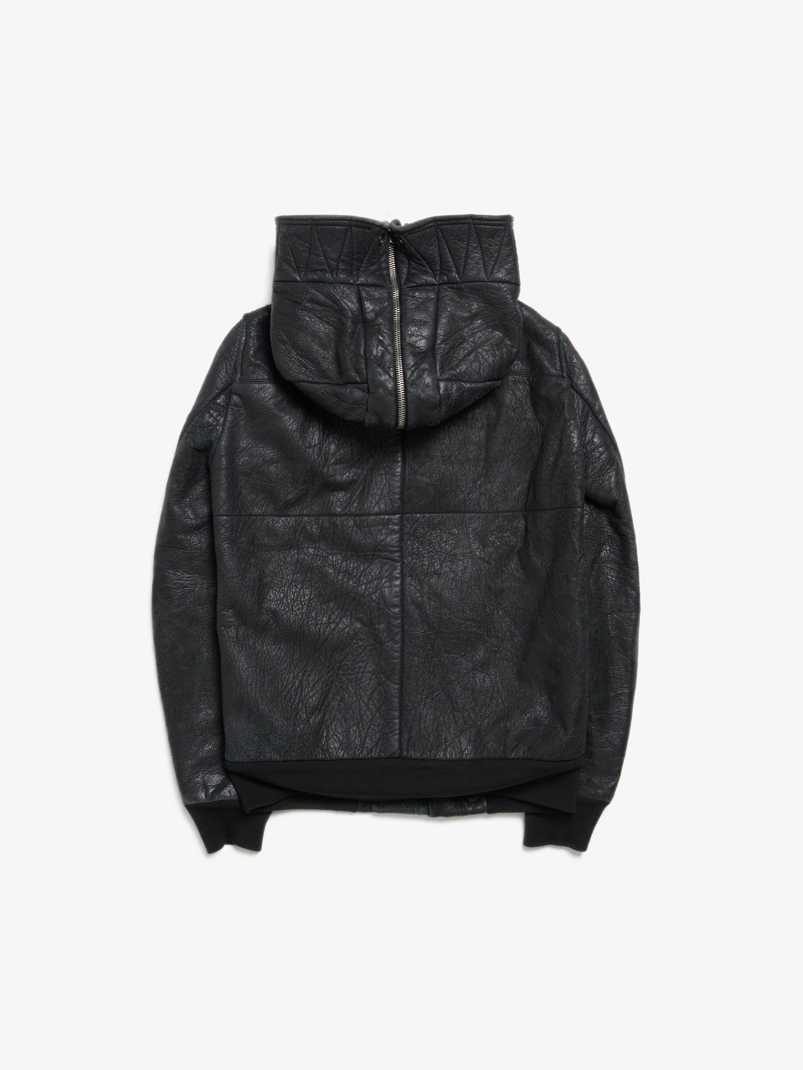 Rick Owens Black Lamb Zipped Jacket With Hood Size US XS / EU 42 / 0 - 2 Thumbnail