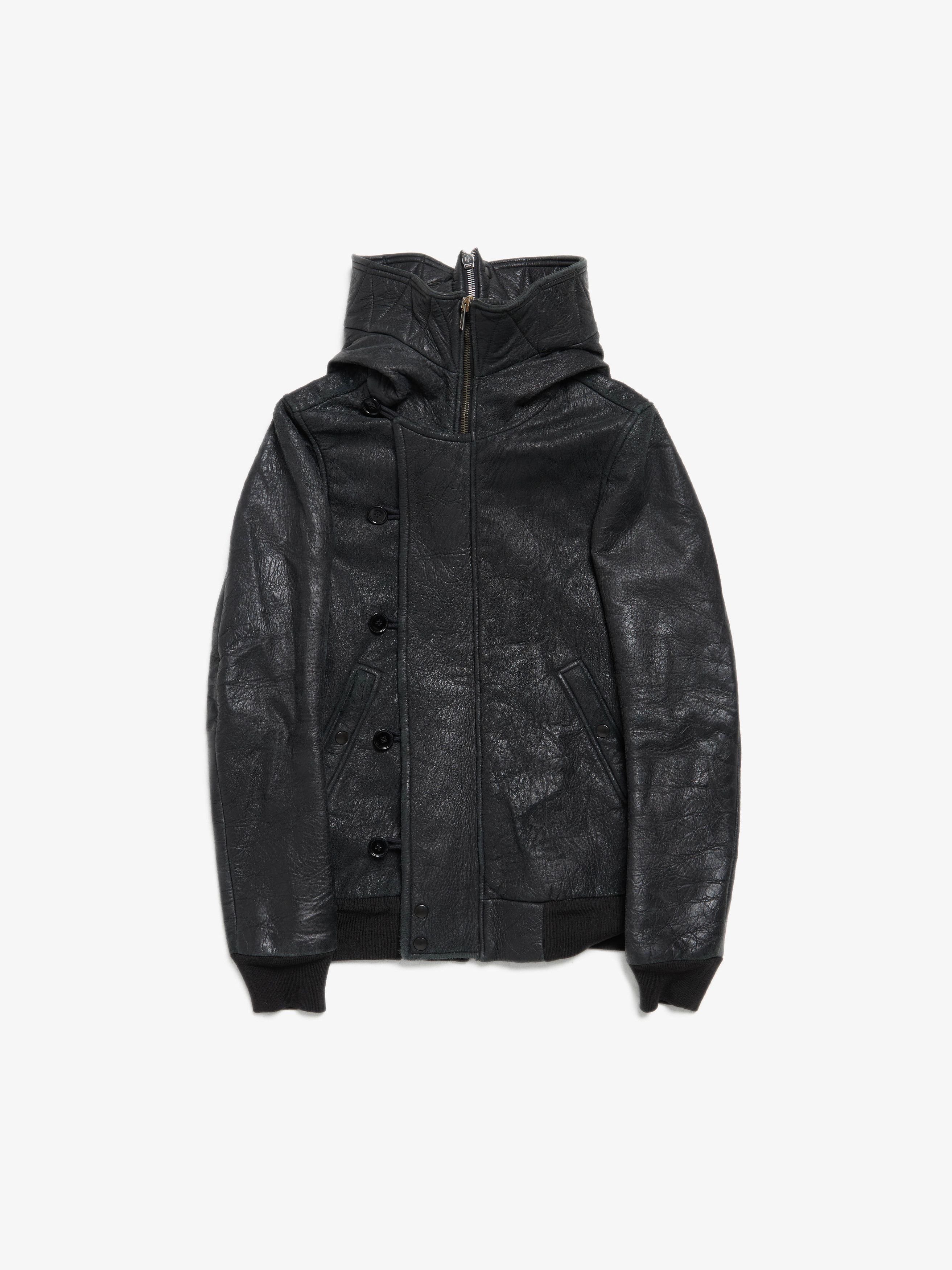 Rick Owens Black Lamb Zipped Jacket With Hood Size US XS / EU 42 / 0 - 1 Thumbnail
