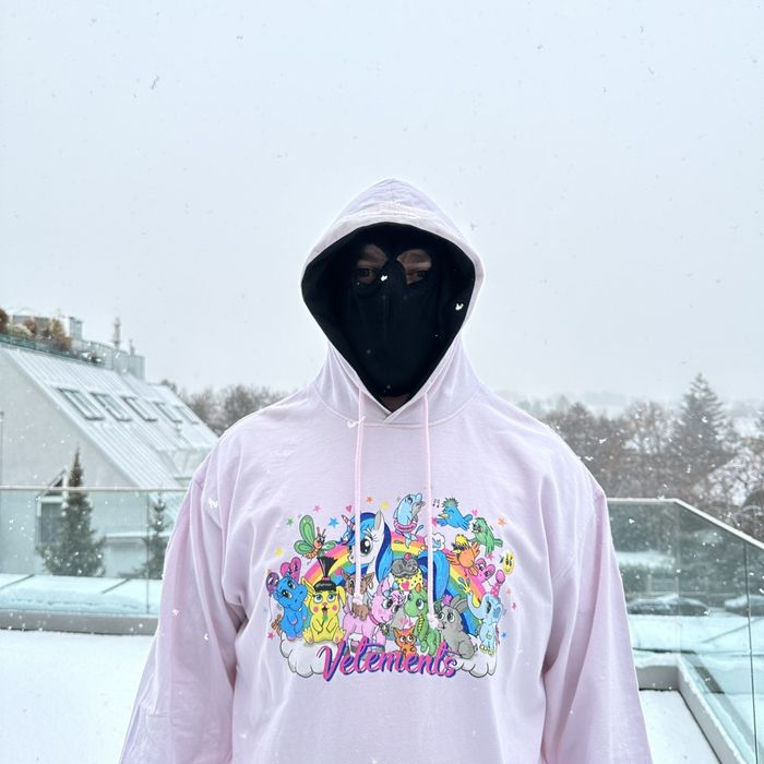 Pink cheap vetements hoodie