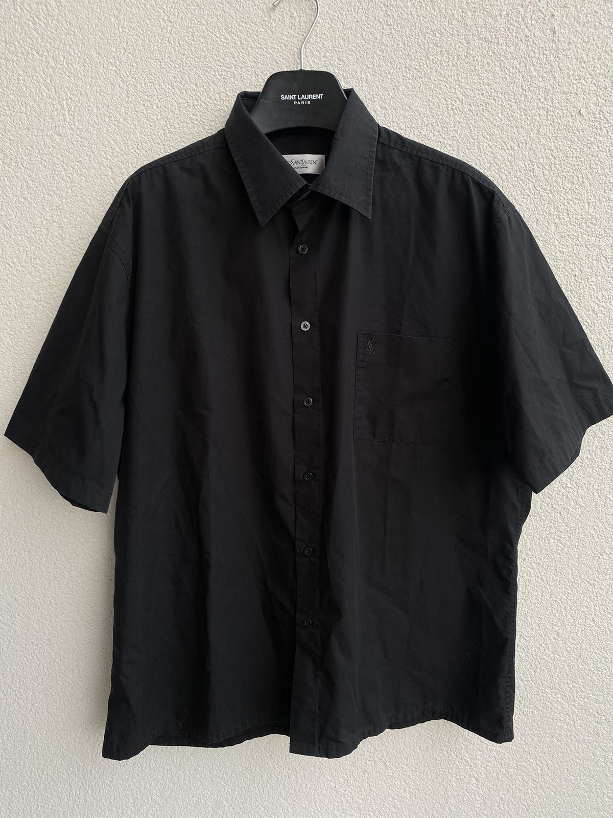 Yves Saint Laurent Black YSL Shirt Summer Vintage Yves Saint Laurent Logo 90s Size US XL / EU 56 / 4 - 3 Thumbnail