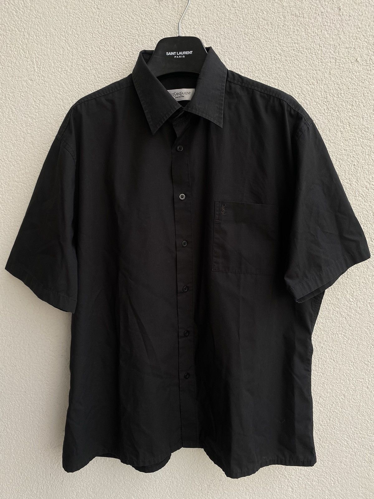 Yves Saint Laurent Black YSL Shirt Summer Vintage Yves Saint Laurent Logo 90s Size US XL / EU 56 / 4 - 10 Thumbnail
