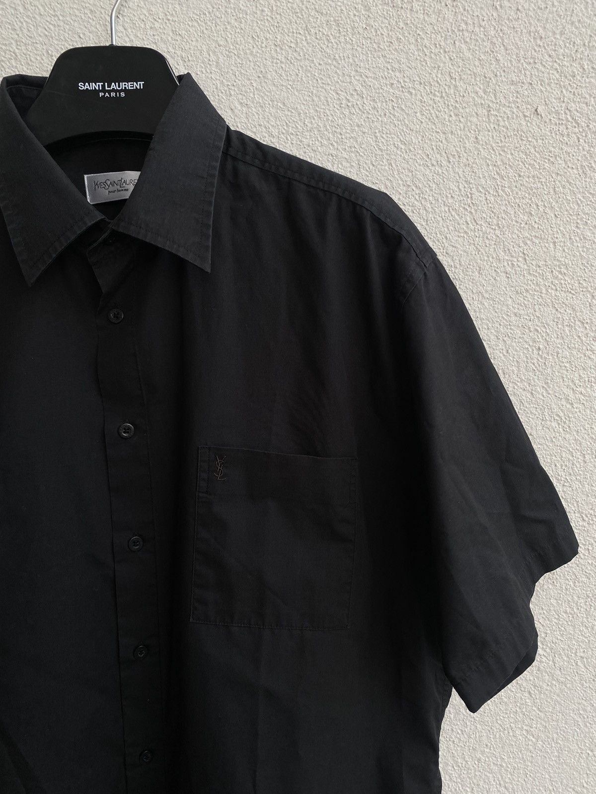 Yves Saint Laurent Black YSL Shirt Summer Vintage Yves Saint Laurent Logo 90s Size US XL / EU 56 / 4 - 14 Thumbnail