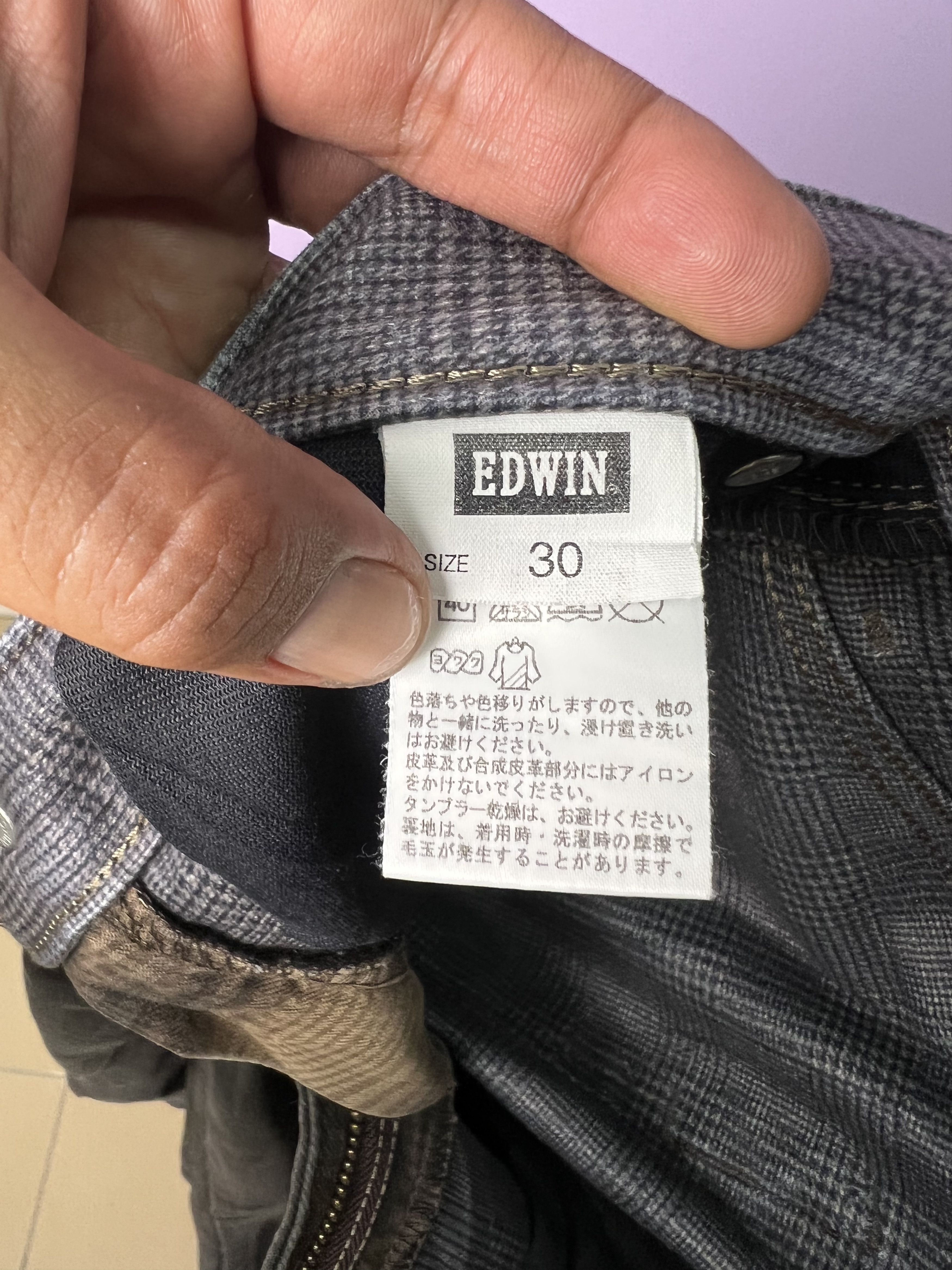 Edwin 🔥Sun Faded Edwin Stretchable Plaid Pants Size US 31 - 20 Thumbnail