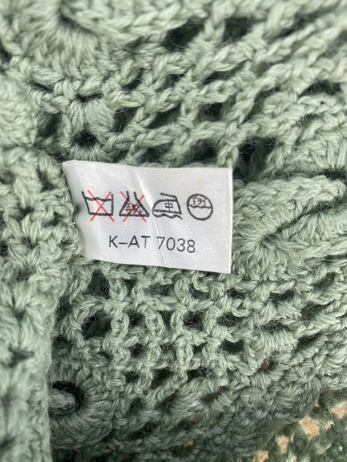 Vintage Japanese crochet Knitwear sleeveless #Z019 Size US M / EU 48-50 / 2 - 5 Thumbnail