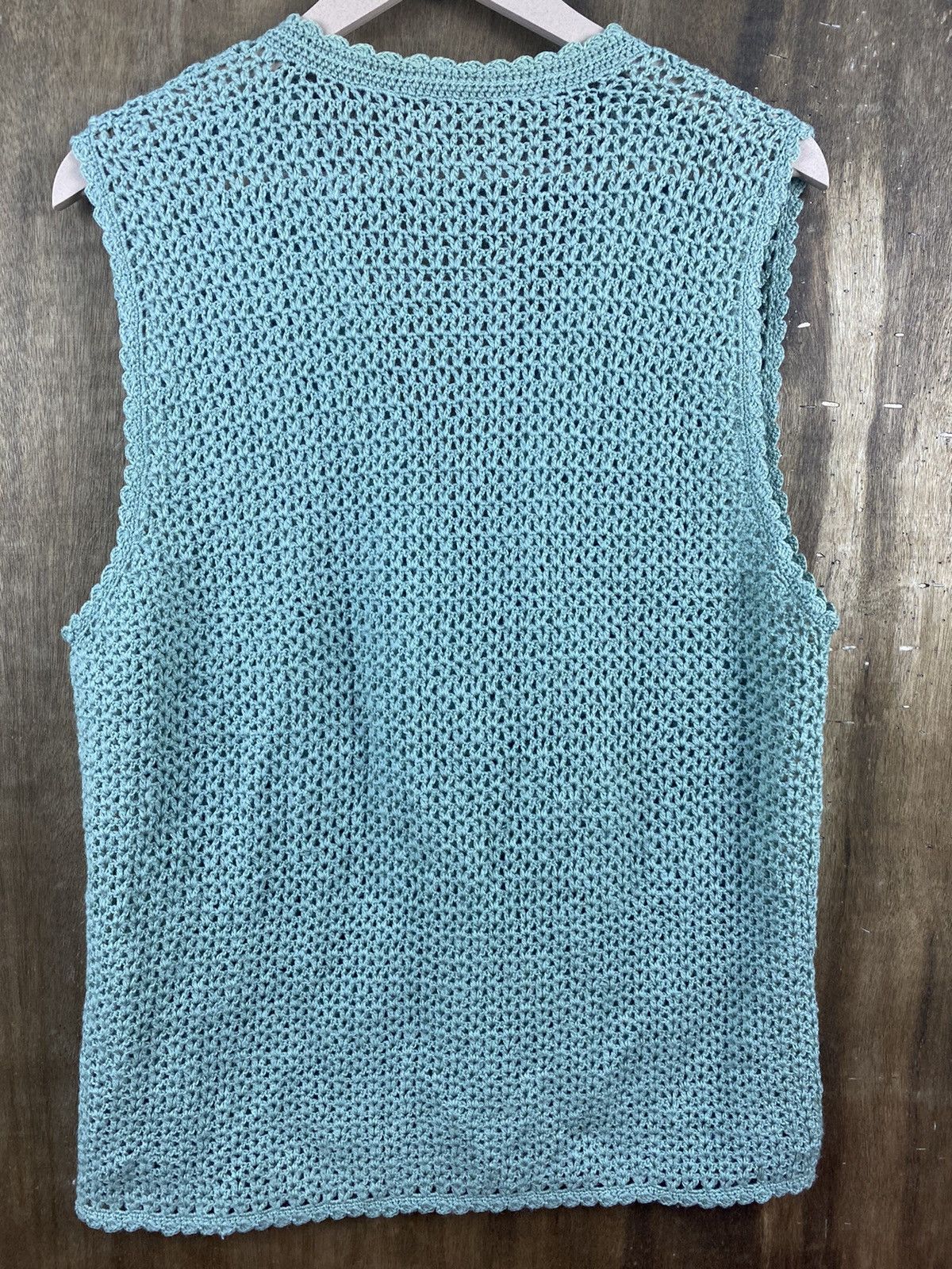Vintage Japanese crochet Knitwear sleeveless #Z019 Size US M / EU 48-50 / 2 - 7 Thumbnail