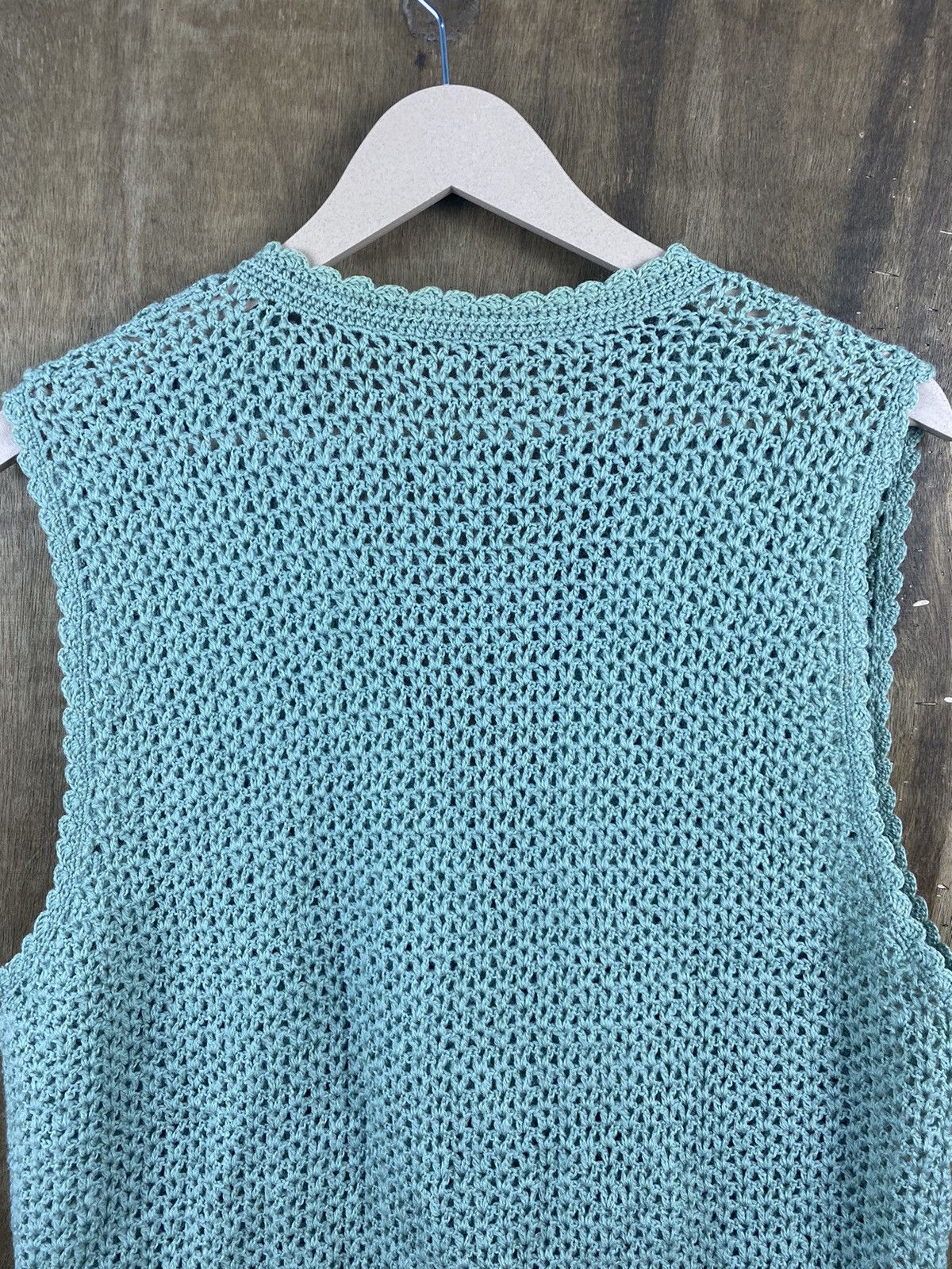 Vintage Japanese crochet Knitwear sleeveless #Z019 Size US M / EU 48-50 / 2 - 10 Thumbnail