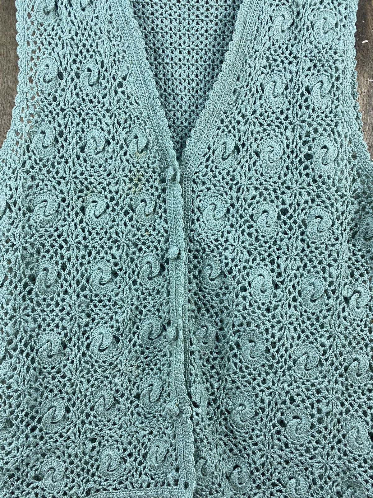 Vintage Japanese crochet Knitwear sleeveless #Z019 Size US M / EU 48-50 / 2 - 4 Thumbnail