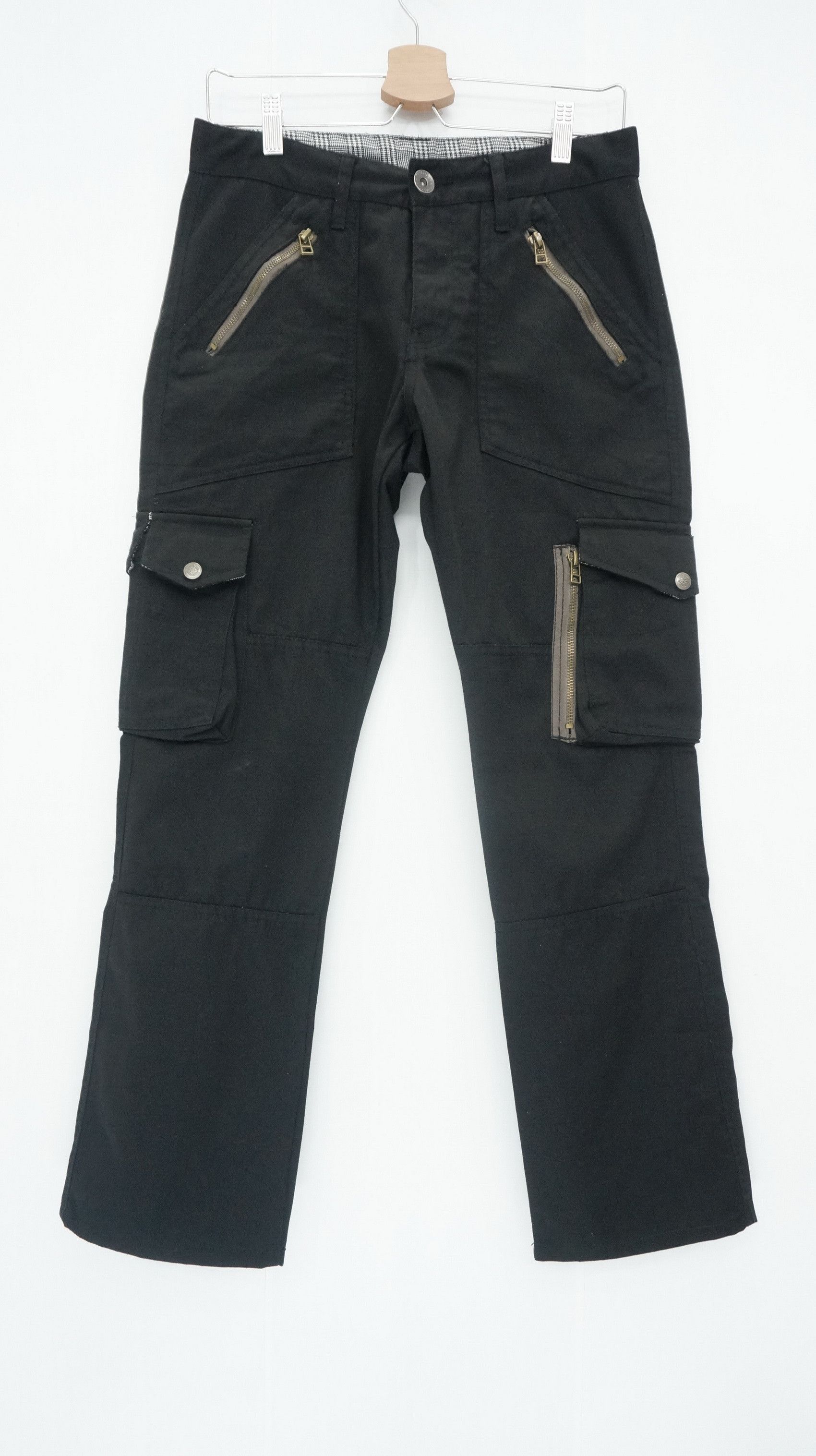 Japanese Brand Japan DOUBLE FOCUS Black Cargo Pants Size US 29 - 1 Thumbnail