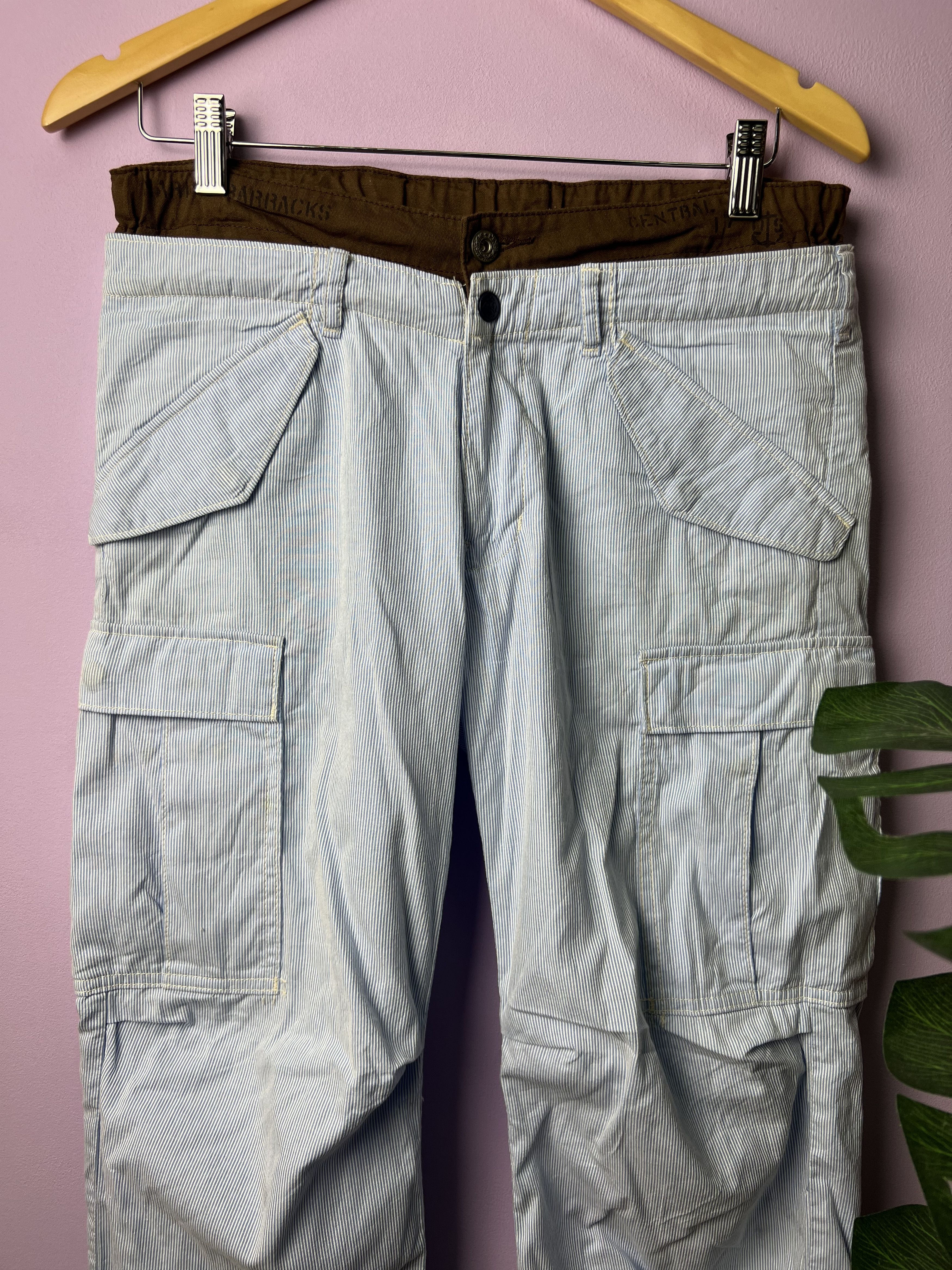 Japanese Brand 🔥Denim Dungaree Marine Double Waist Cargo Pants Size US 31 - 4 Thumbnail