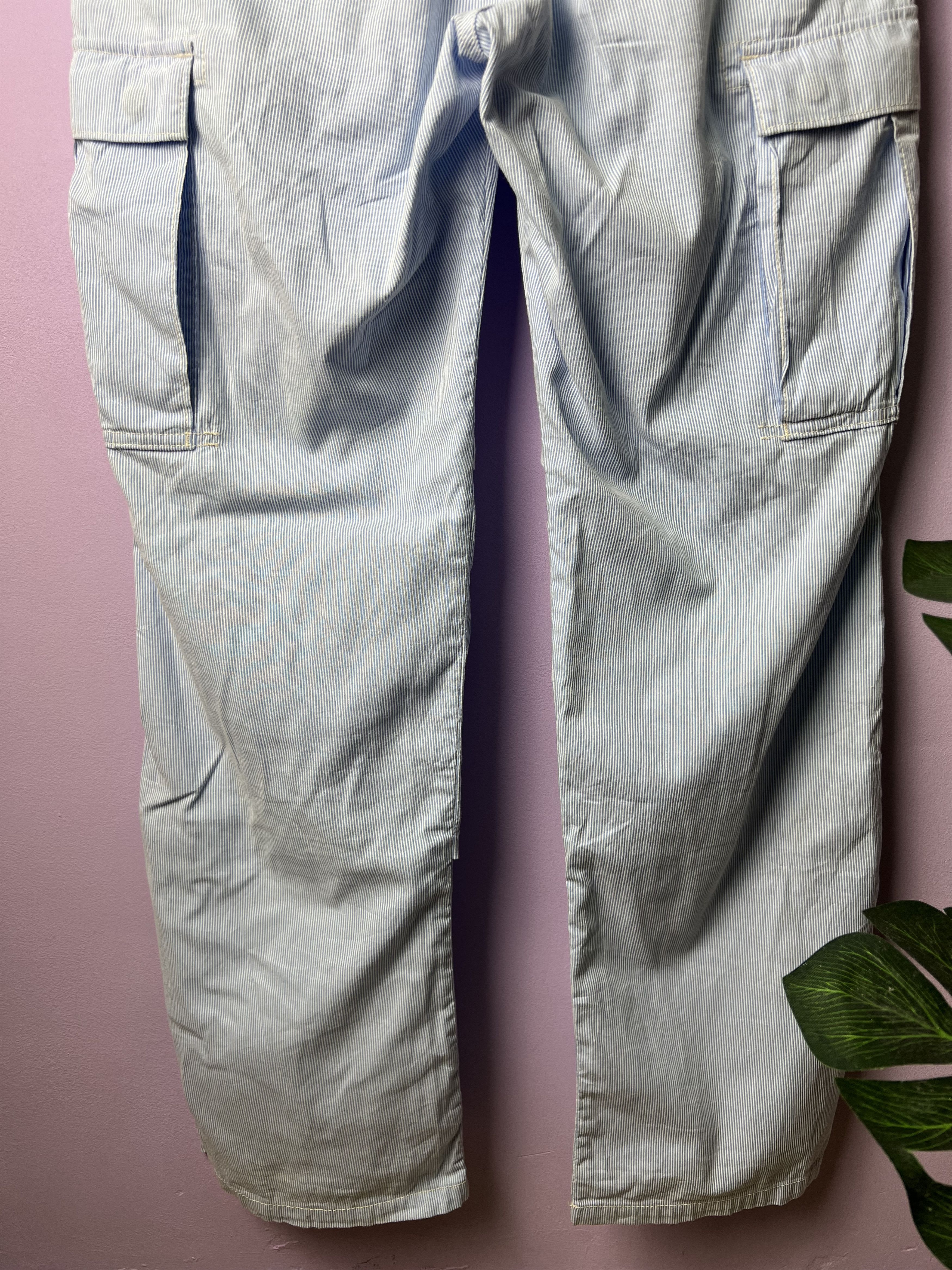 Japanese Brand 🔥Denim Dungaree Marine Double Waist Cargo Pants Size US 31 - 13 Thumbnail