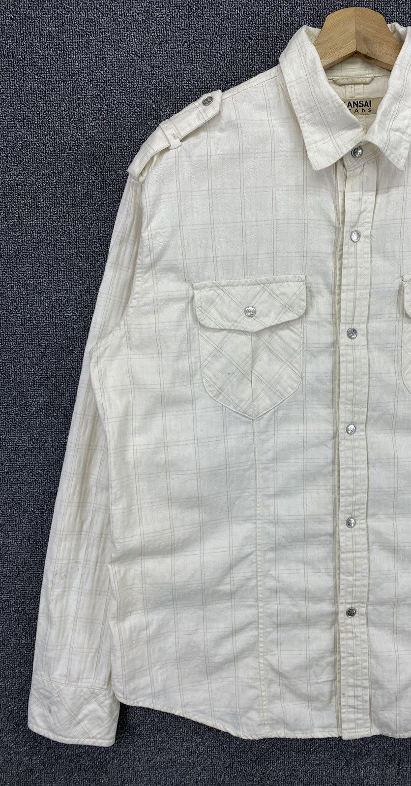 Flannel Vintage Kansai Yamamoto Shadow Plaids Checkered Shirts Size US L / EU 52-54 / 3 - 3 Thumbnail