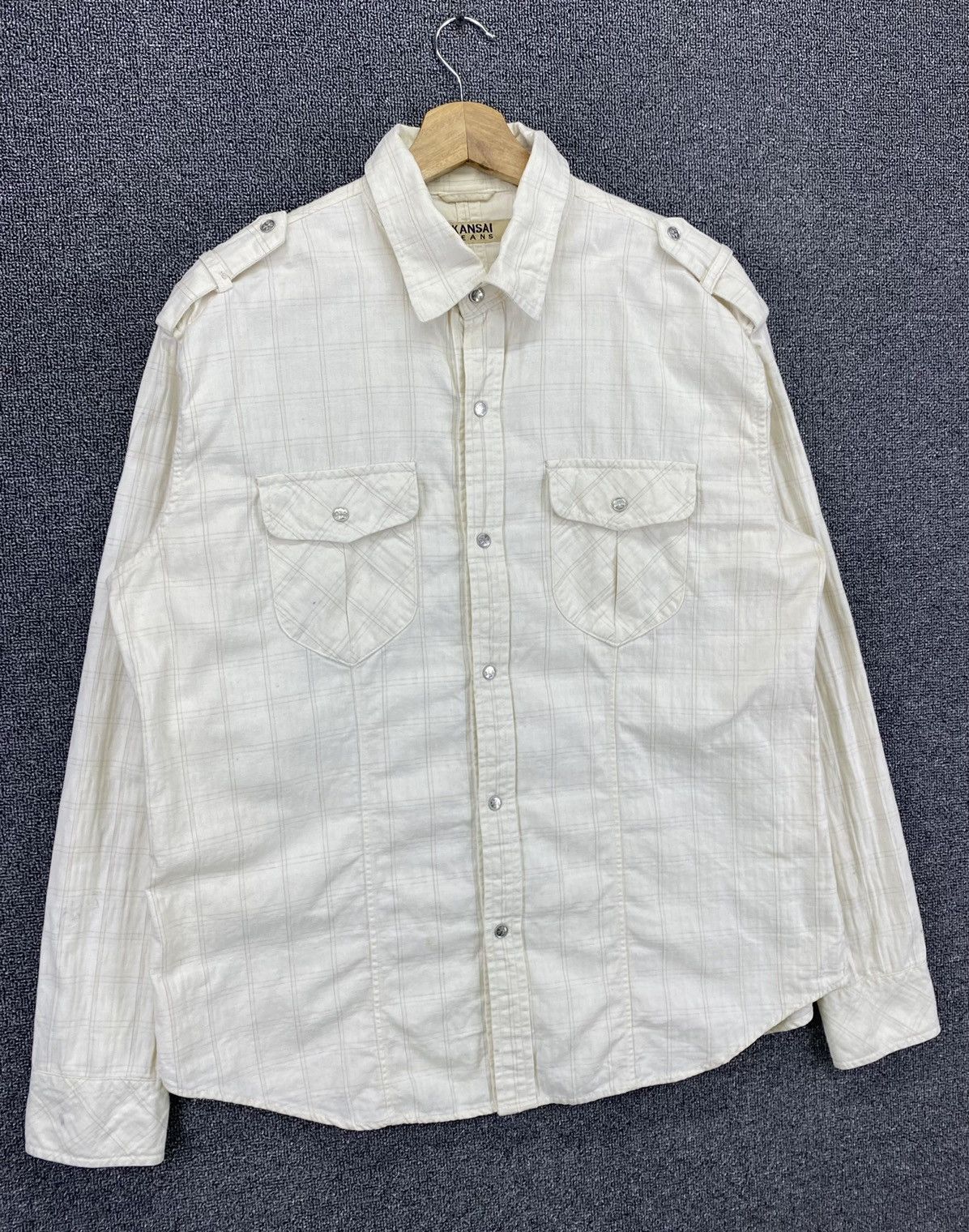 Flannel Vintage Kansai Yamamoto Shadow Plaids Checkered Shirts Size US L / EU 52-54 / 3 - 2 Thumbnail