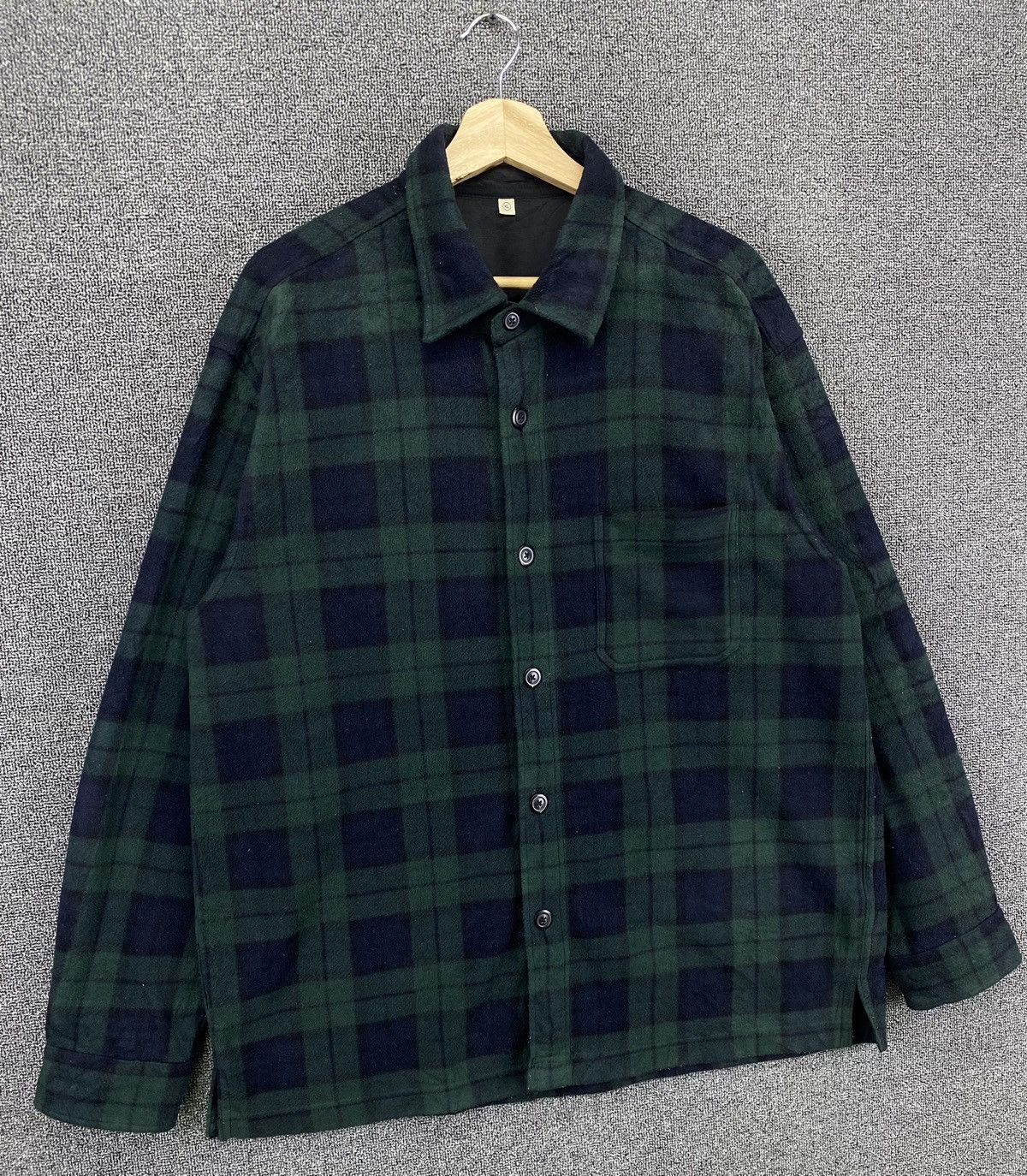 Flannel Vintage Uniqlo Shadow Plaid Fleece Button Up Shirt Flannel Size US XL / EU 56 / 4 - 2 Thumbnail
