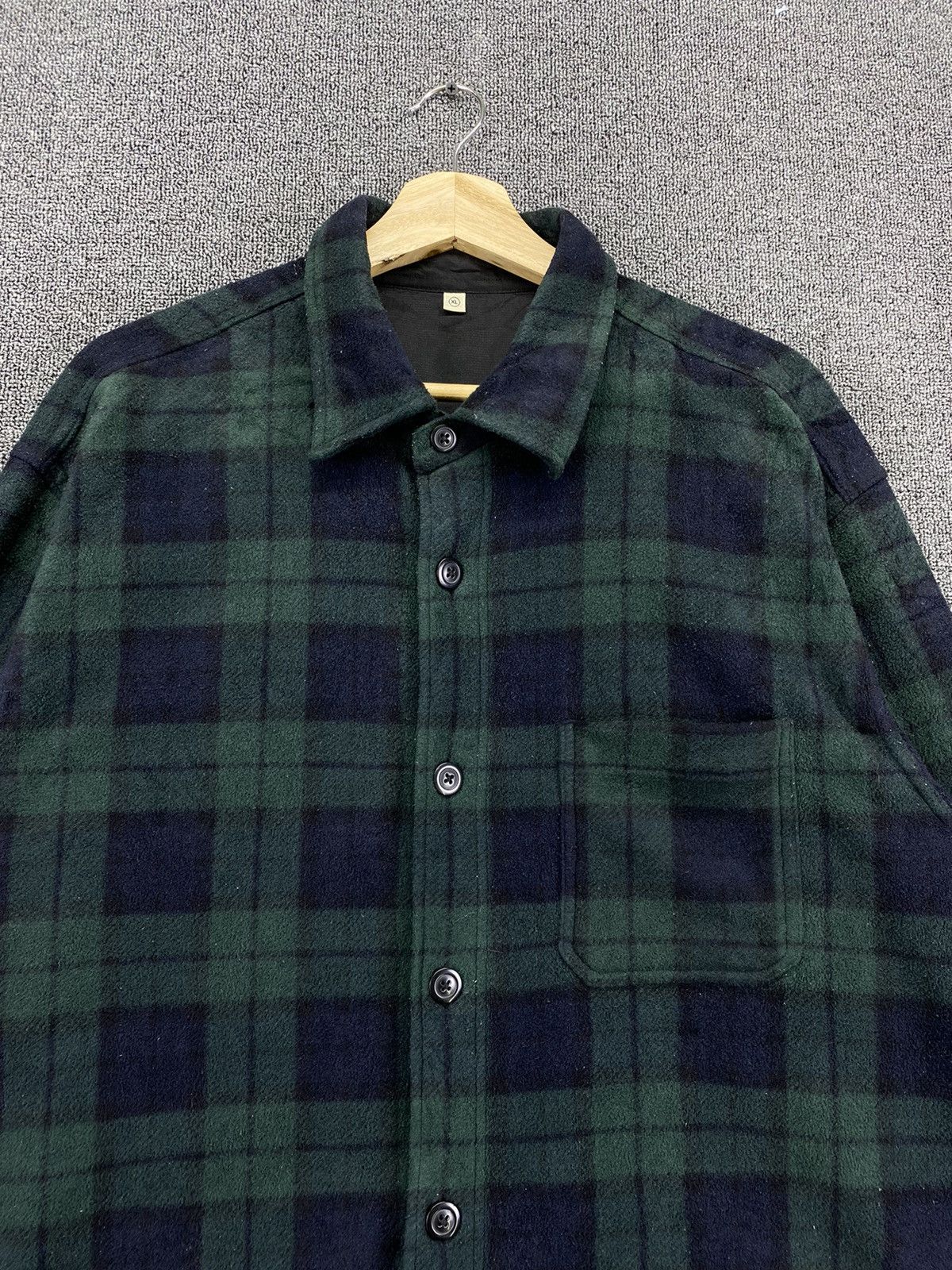 Flannel Vintage Uniqlo Shadow Plaid Fleece Button Up Shirt Flannel Size US XL / EU 56 / 4 - 5 Thumbnail