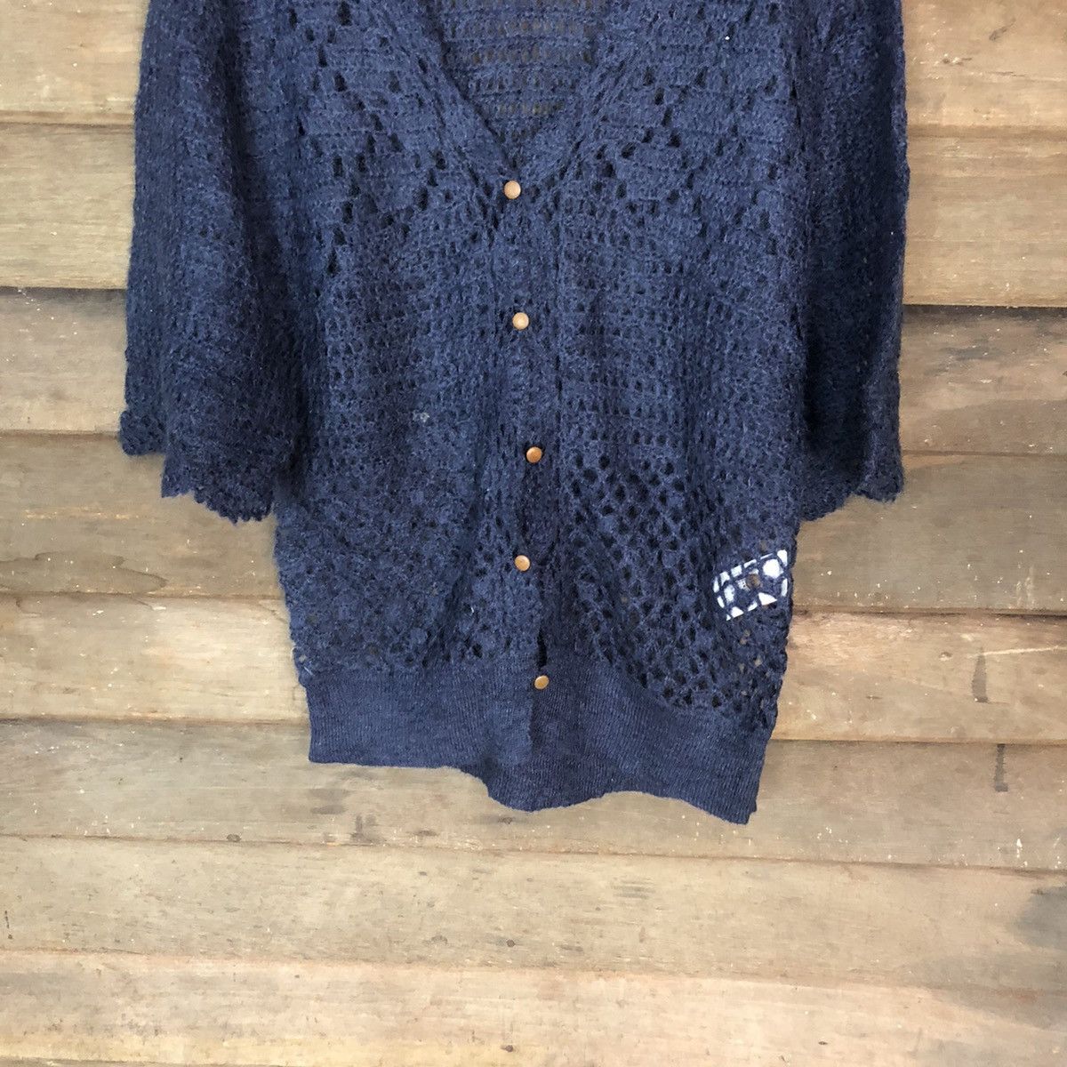 Japanese Brand × Vintage Simplicite japan mesh net crochet cardigan Knitwear #6865 Size M / US 6-8 / IT 42-44 - 3 Thumbnail