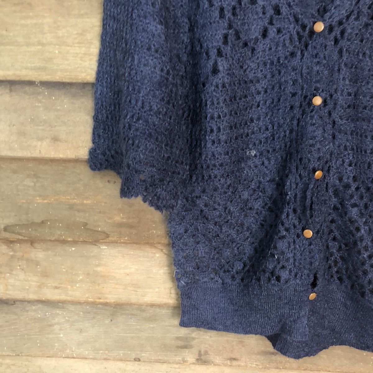 Japanese Brand × Vintage Simplicite japan mesh net crochet cardigan Knitwear #6865 Size M / US 6-8 / IT 42-44 - 4 Thumbnail