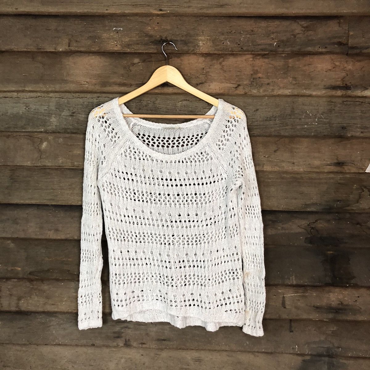 Abercrombie & Fitch White crochet meshnet Knitwear #6820