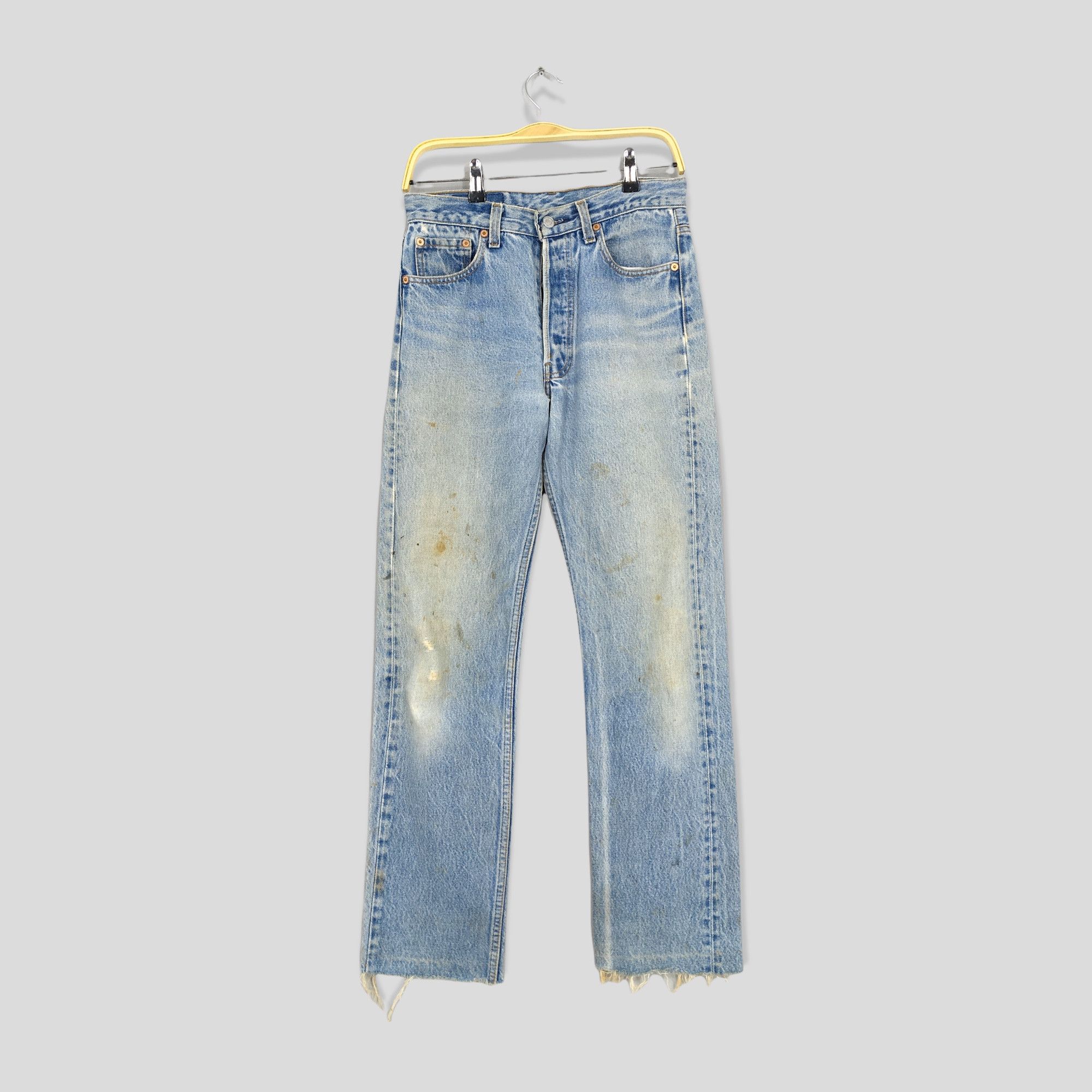 image of Levis x Vintage Size 28X29 Vintage Levi's 501Xx Stonewash Release Hem Jeans in Blue, Men's