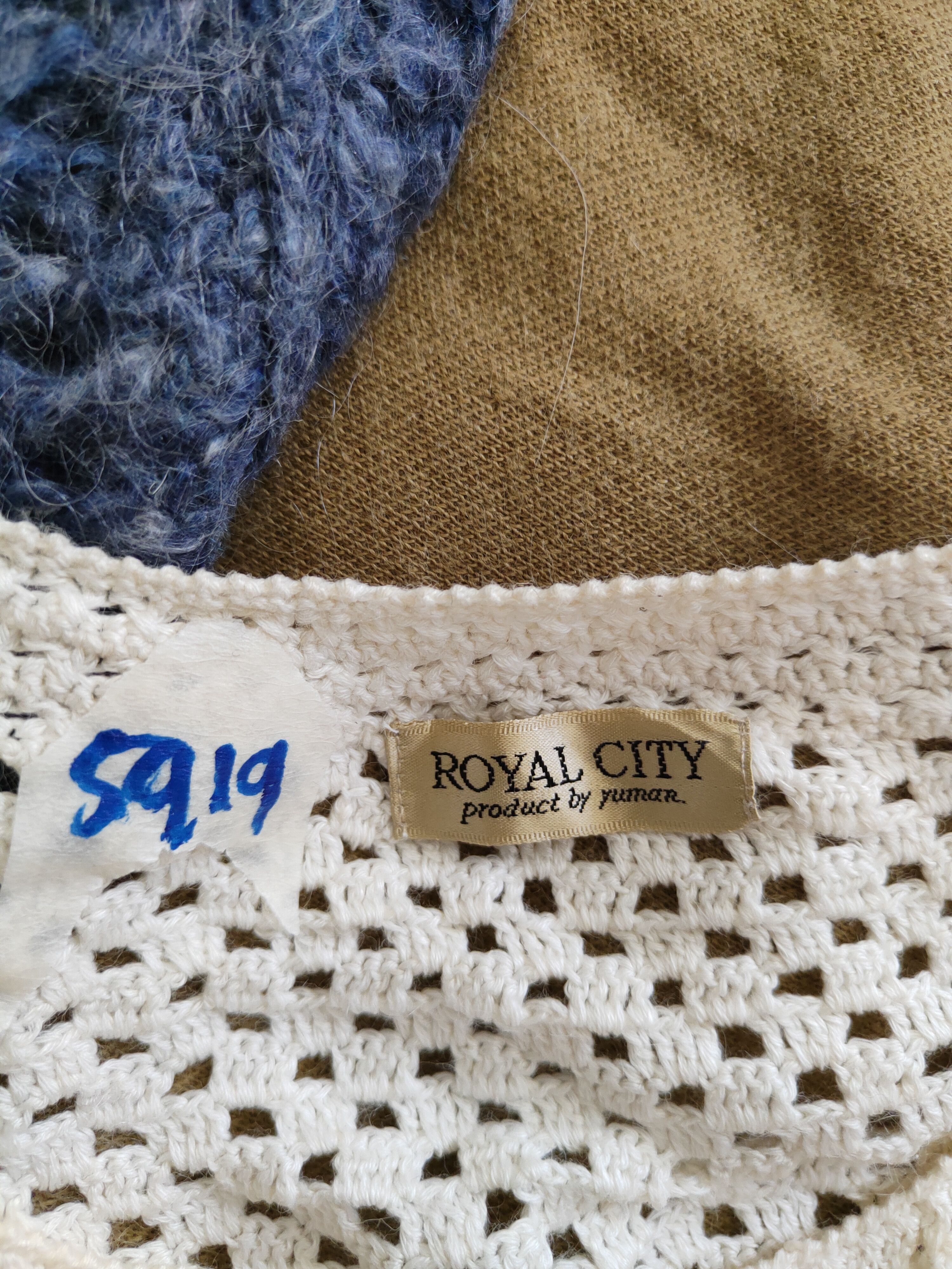 Vintage Royal City Cream crochet meshnet Knitwear Cardigan #5919 Size L / US 10 / IT 46 - 11 Thumbnail