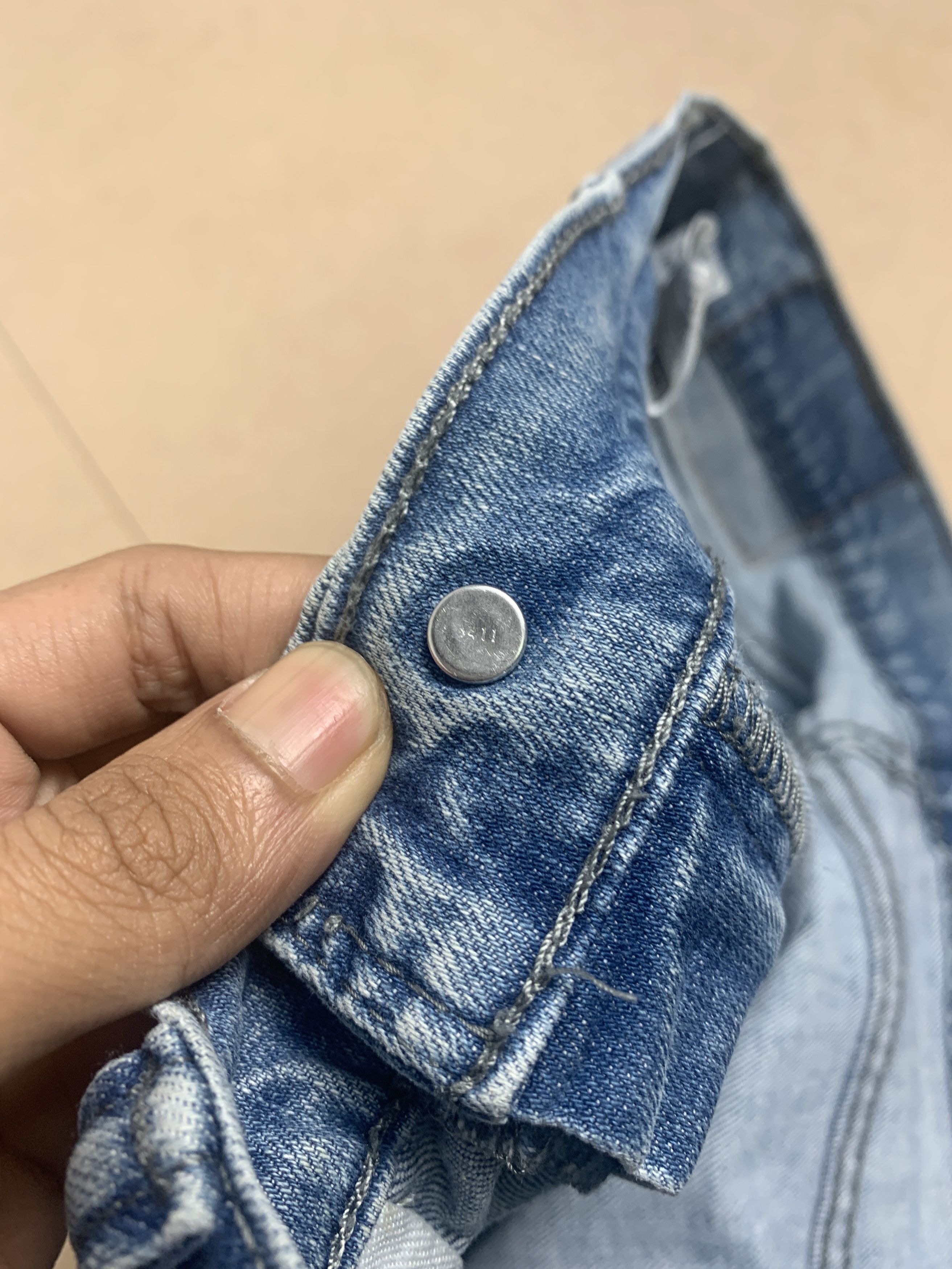 Levi's × Vintage Vintage Levis 511 Straight Cut Faded Mid Wash Jeans Size US 32 / EU 48 - 13 Thumbnail