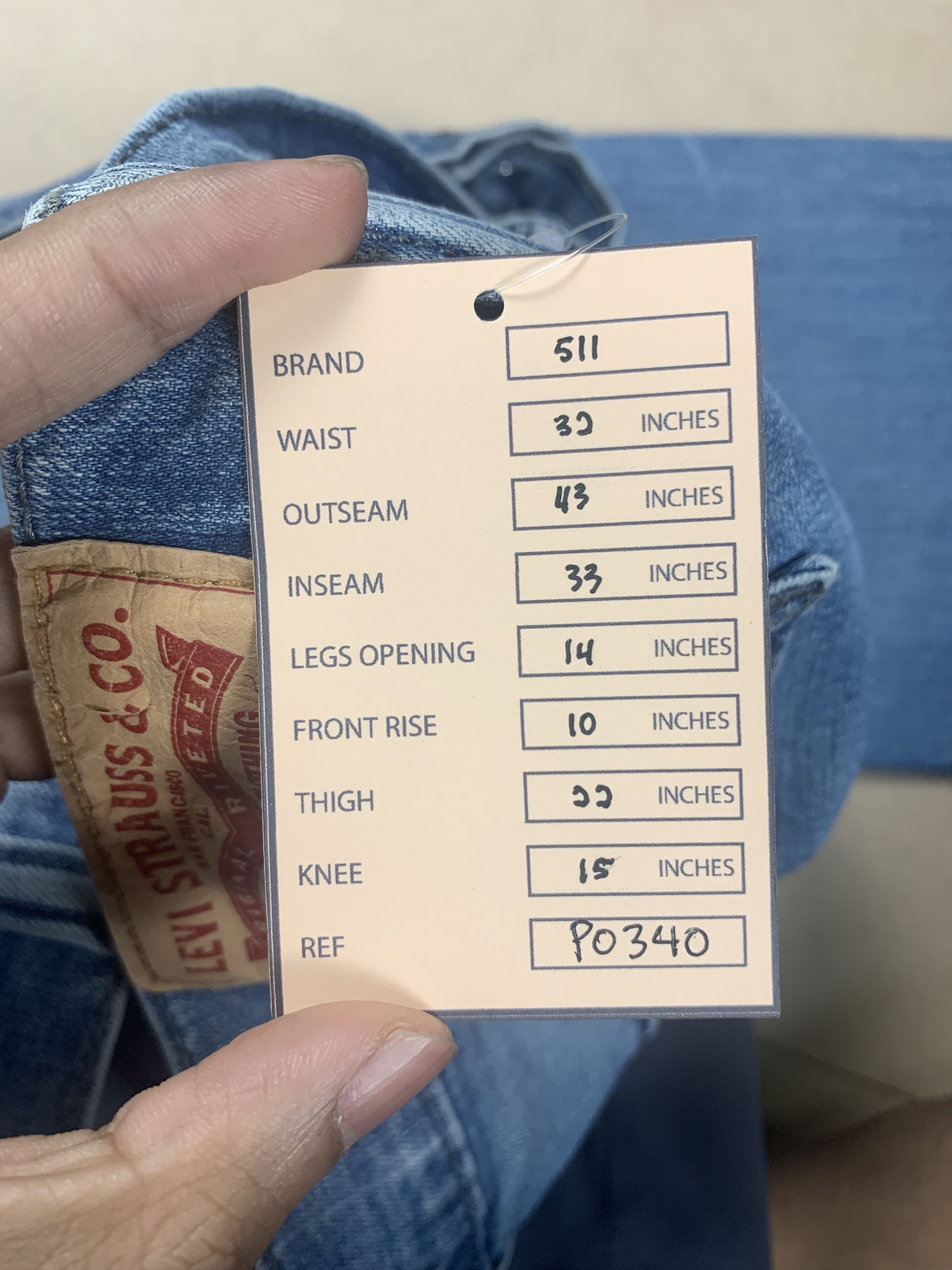 Levi's × Vintage Vintage Levis 511 Straight Cut Faded Mid Wash Jeans Size US 32 / EU 48 - 16 Thumbnail