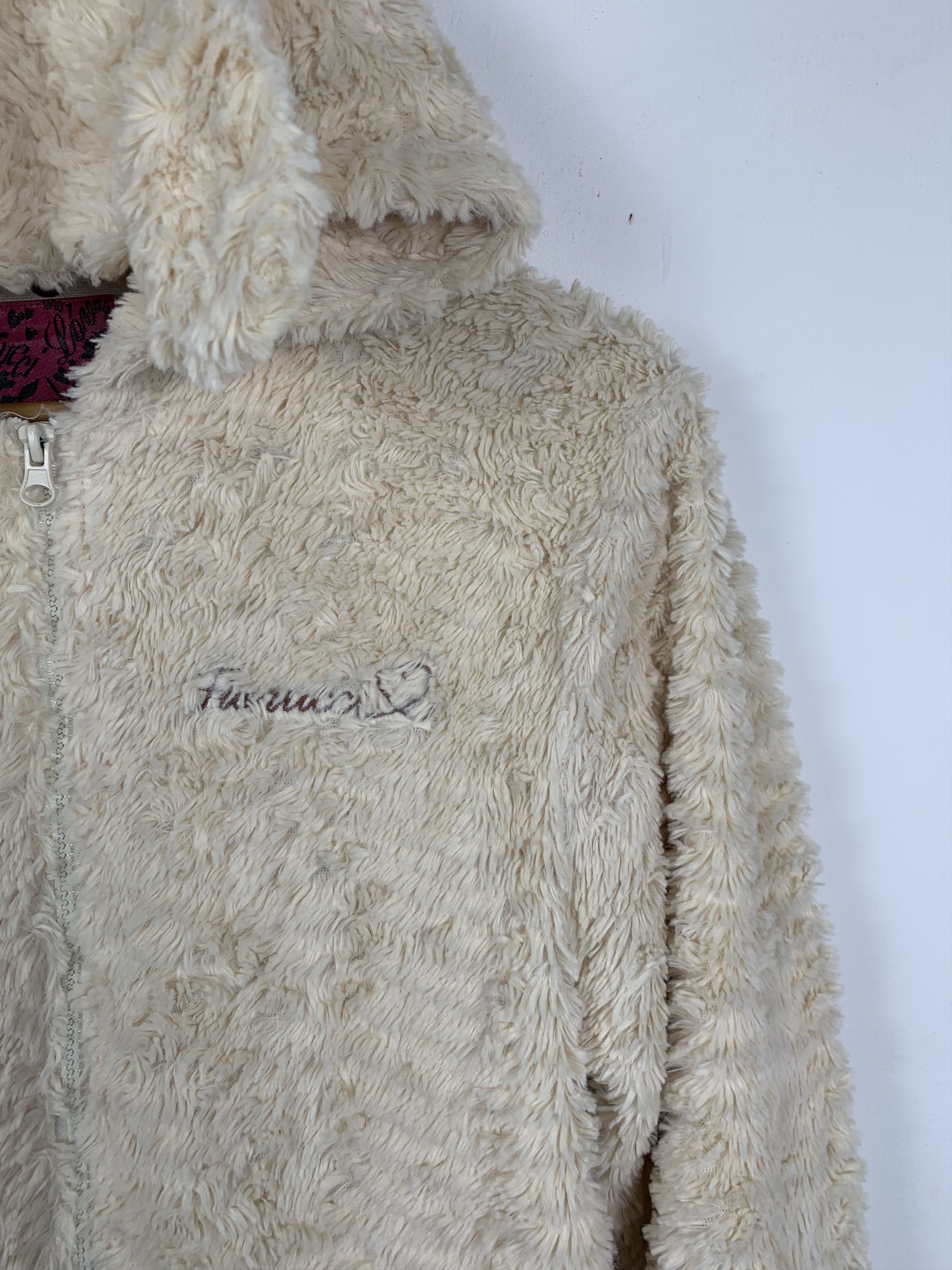 Fiorucci Vintage FIORUCCI Sherpa Hoodie Polka Dot Lining Jacket Size S / US 4 / IT 40 - 4 Thumbnail