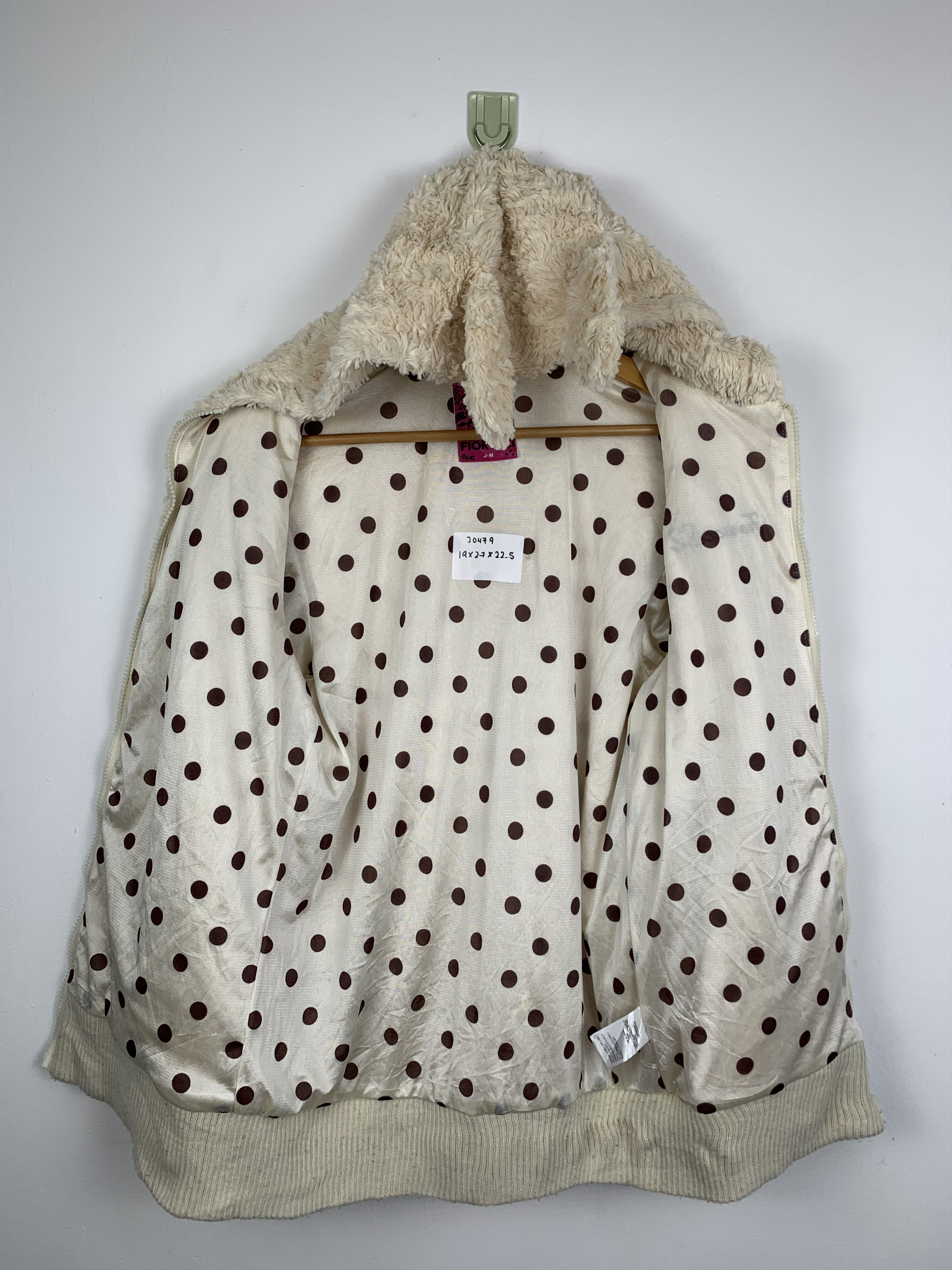 Fiorucci Vintage FIORUCCI Sherpa Hoodie Polka Dot Lining Jacket Size S / US 4 / IT 40 - 7 Thumbnail