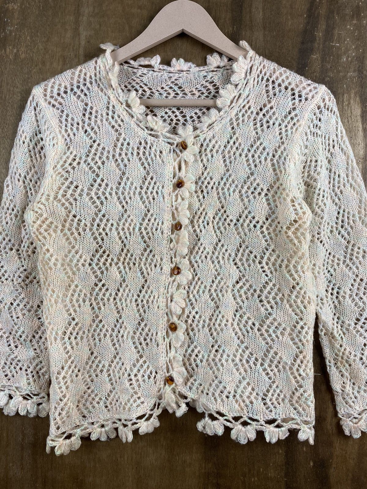 Homespun Knitwear × Japanese Brand Crochet sexy meshnet Homespun Japanese Knitwear #Z028 Size XS / US 0-2 / IT 36-38 - 6 Thumbnail