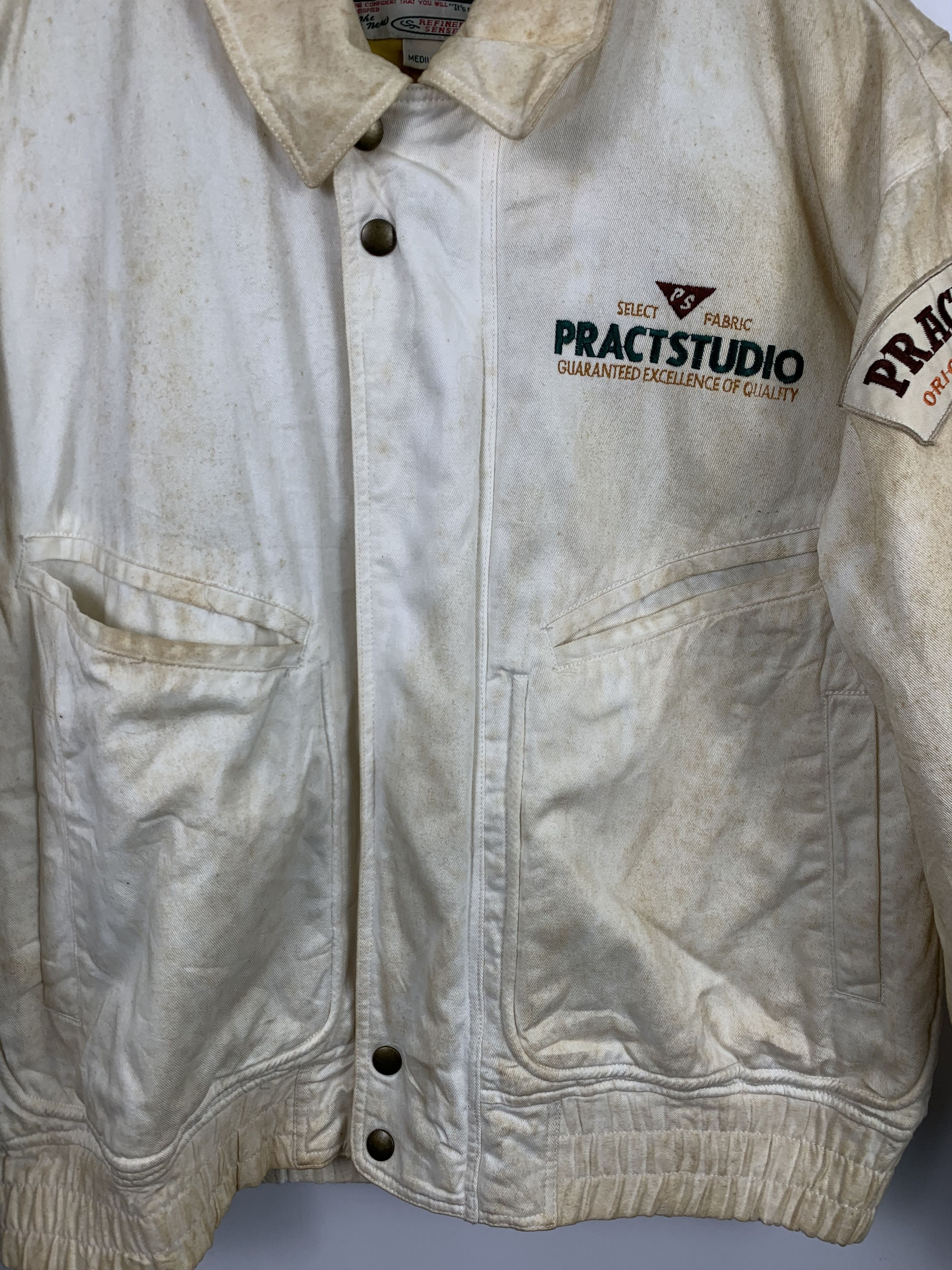 Other Vintage PRACT STUDIO Distressed Rugged Bomber Jacket J0276 Size US M / EU 48-50 / 2 - 9 Thumbnail