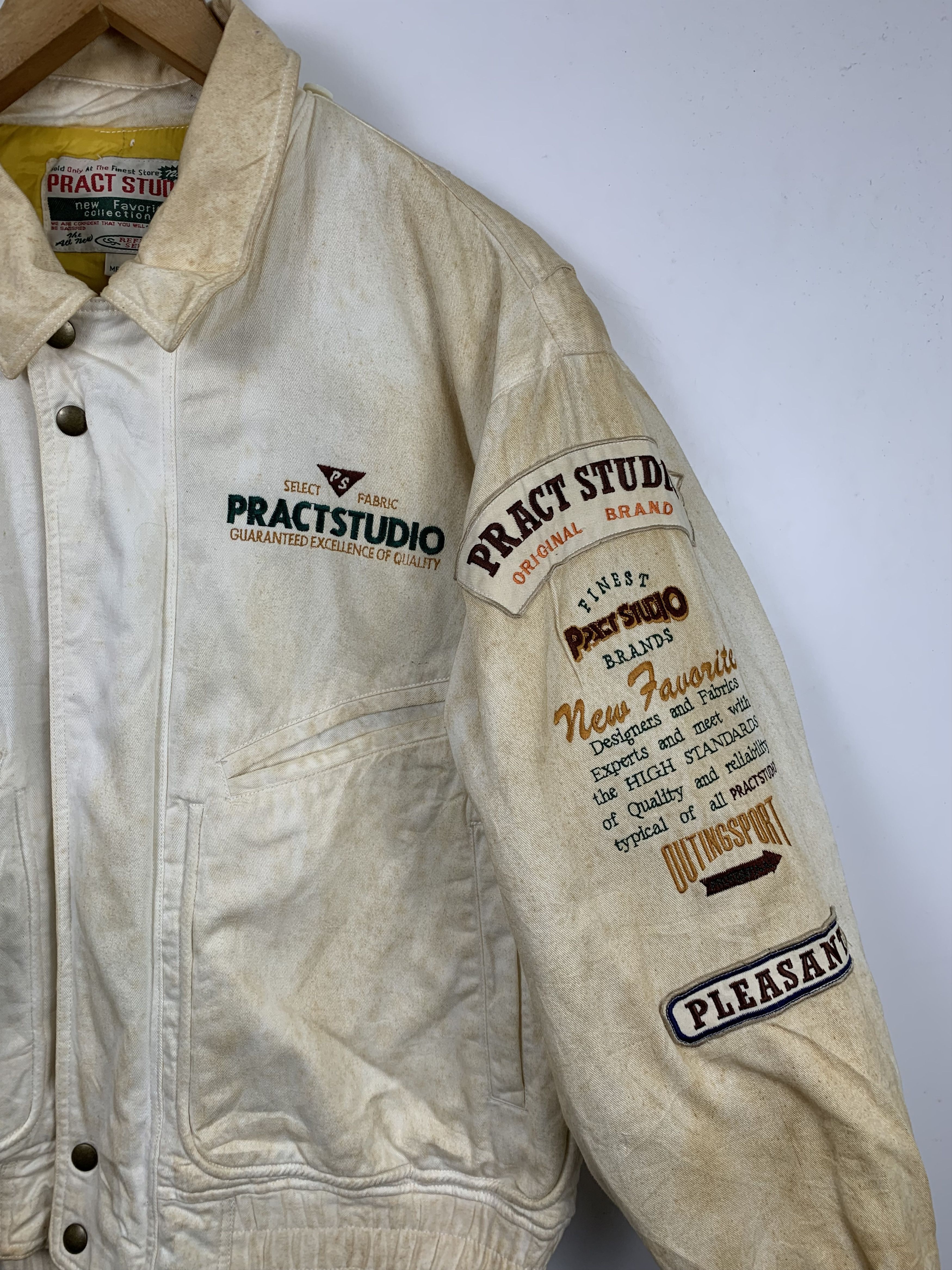 Other Vintage PRACT STUDIO Distressed Rugged Bomber Jacket J0276 Size US M / EU 48-50 / 2 - 4 Thumbnail