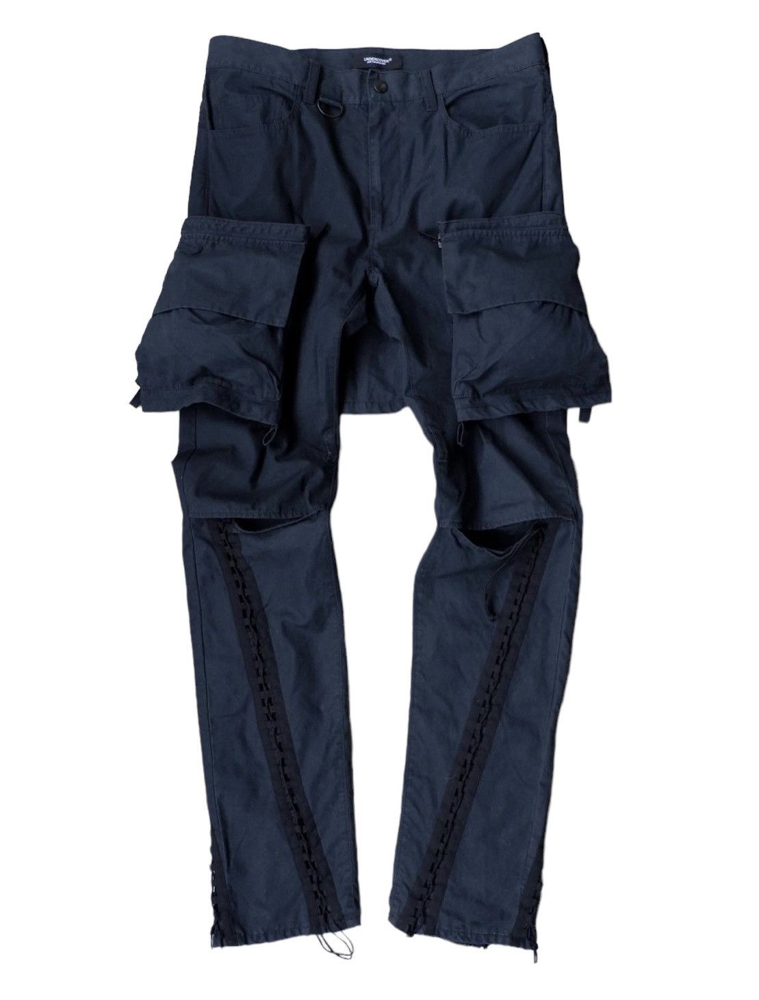 image of Undercover Ss19 Aviator Bondage Cargo Pants in Black, Men's (Size 30)