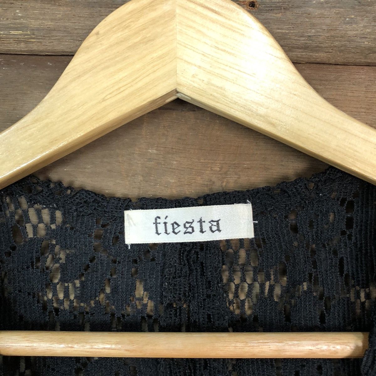 Vintage Fiesta Black sleeveless vest crochet knitwear #6811 Size S / US 4 / IT 40 - 5 Thumbnail