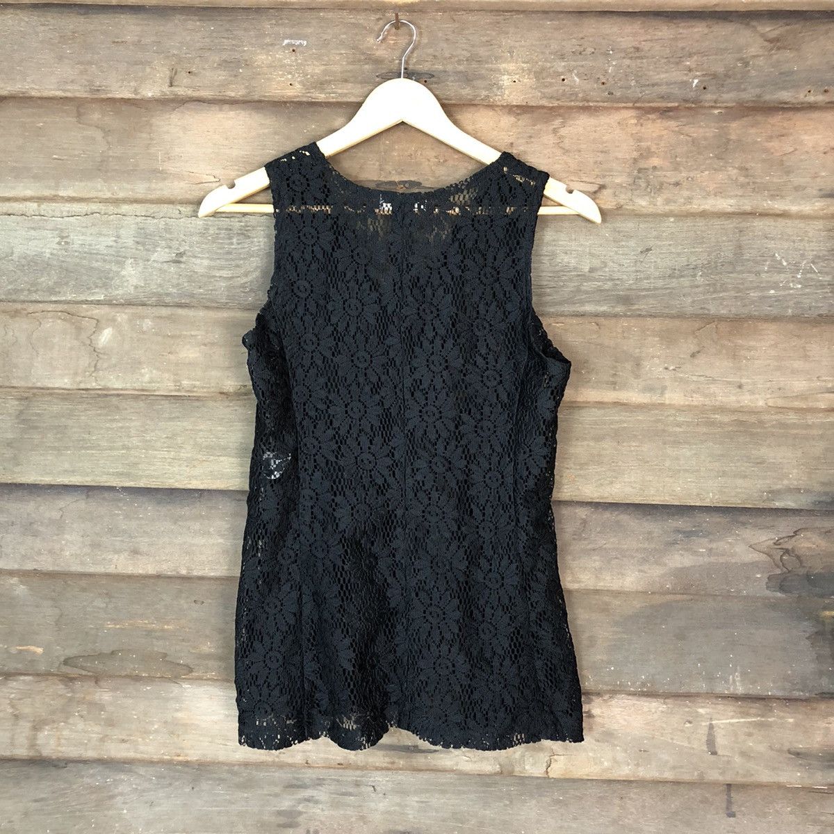 Vintage Fiesta Black sleeveless vest crochet knitwear #6811 Size S / US 4 / IT 40 - 7 Thumbnail