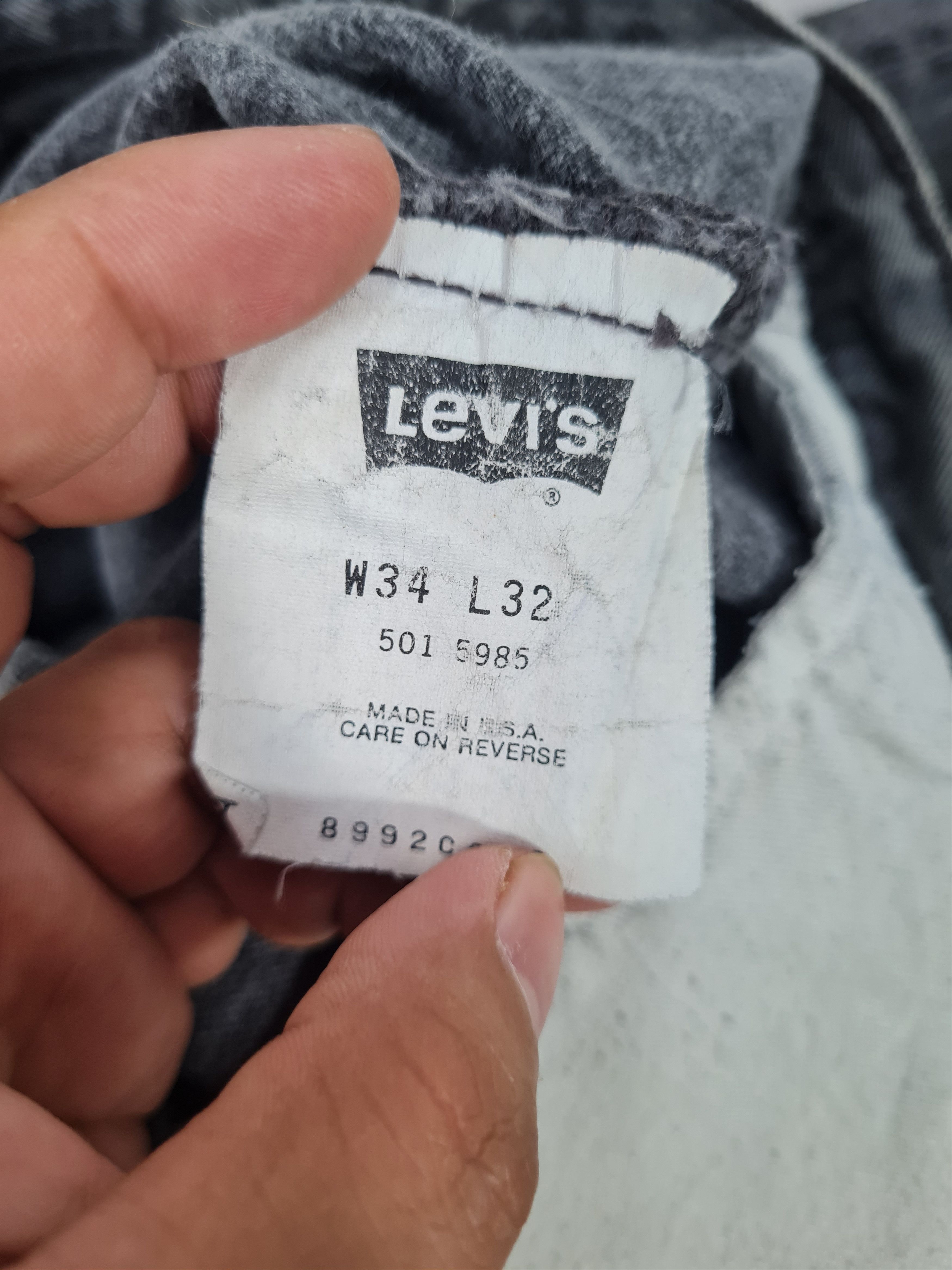 Levi's Vintage Clothing × Vintage Vtg LEVIS 501 Black Faded Made In USA Jeans L0296 Size 34x32 Size US 34 / EU 50 - 13 Thumbnail