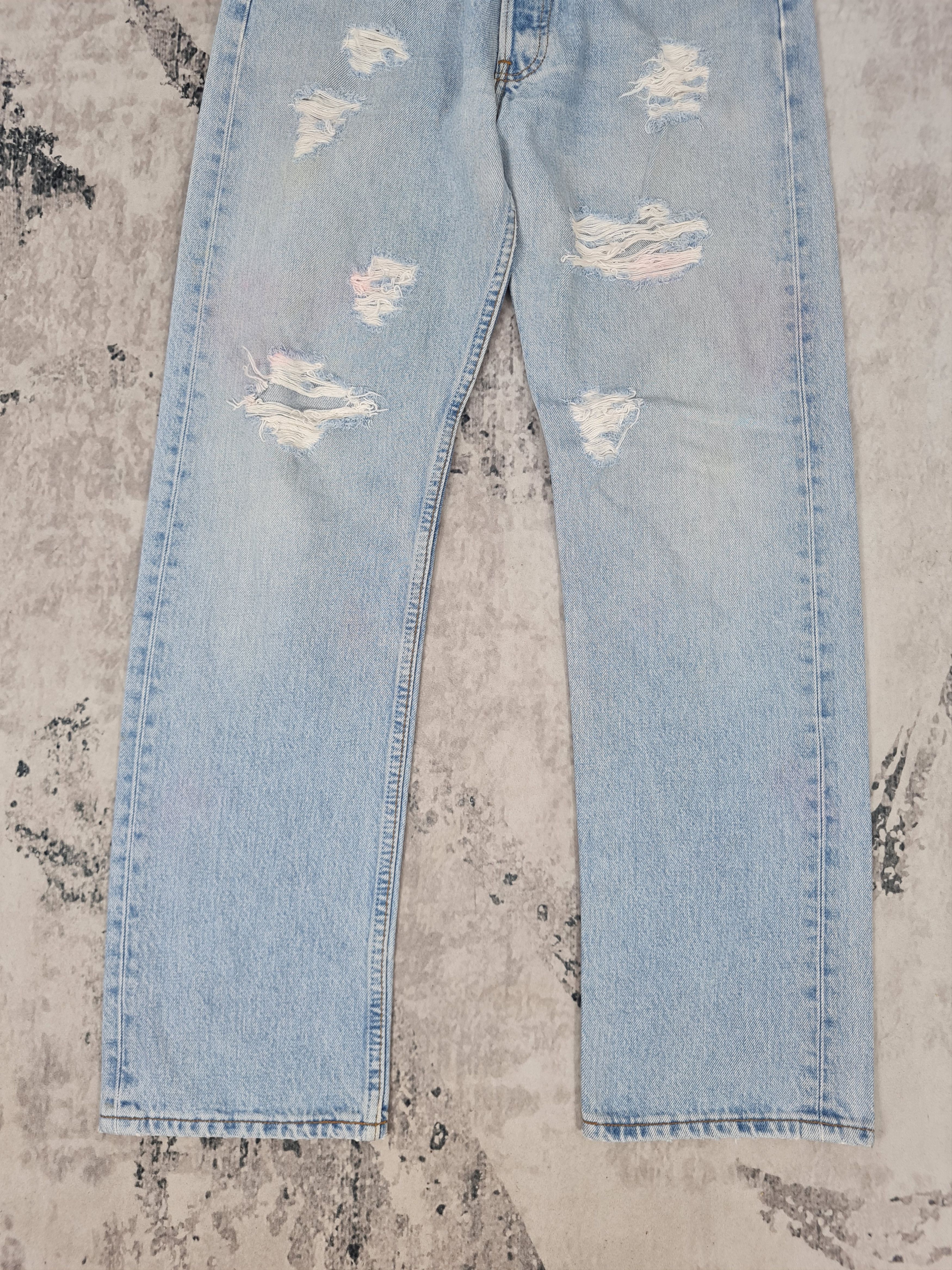 Levi's Vtg 90's LEVIS 501 Faded Distressed Jeans L0307 Size 30x30 Size US 30 / EU 46 - 3 Thumbnail