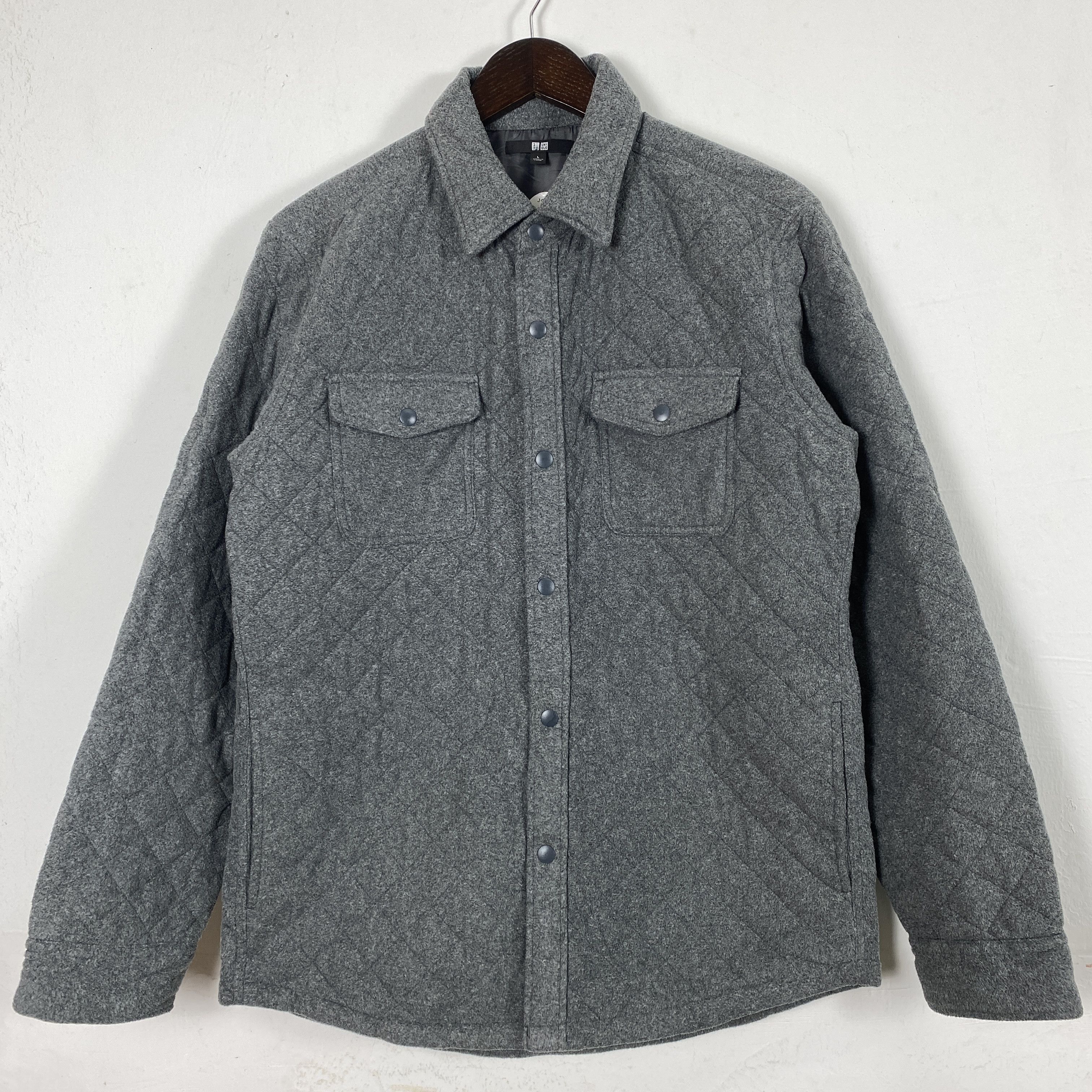 Japanese Brand × Uniqlo Uniqlo Wool Quilted Overshirt J0131 Size US L / EU 52-54 / 3 - 1 Thumbnail