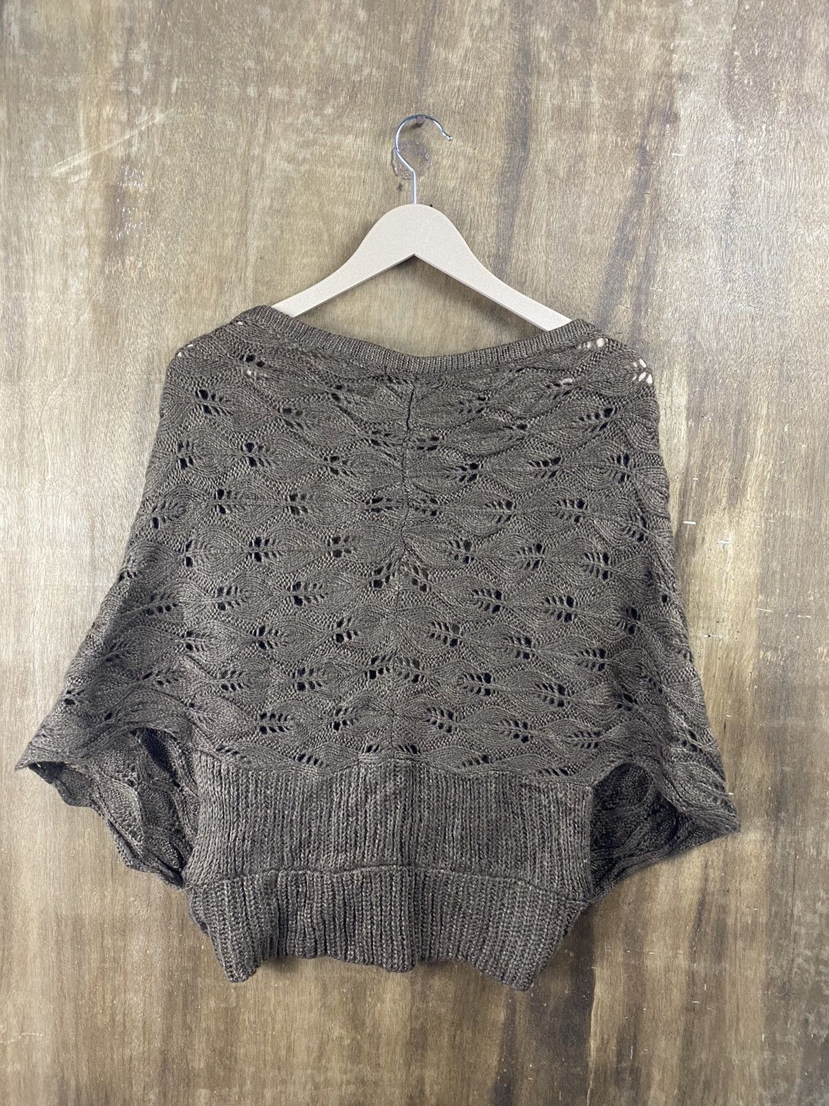 Homespun Knitwear × Japanese Brand Dualy japan crochet mesh net cardigan Knitwear #Z055 Size M / US 6-8 / IT 42-44 - 6 Thumbnail