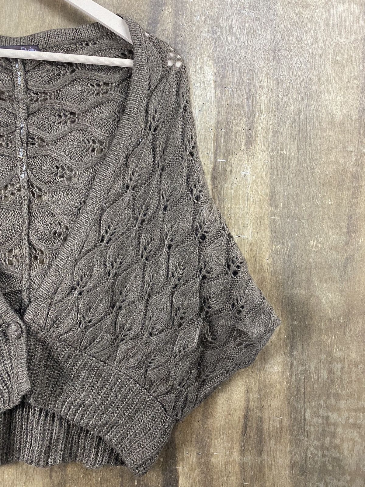 Homespun Knitwear × Japanese Brand Dualy japan crochet mesh net cardigan Knitwear #Z055 Size M / US 6-8 / IT 42-44 - 2 Thumbnail